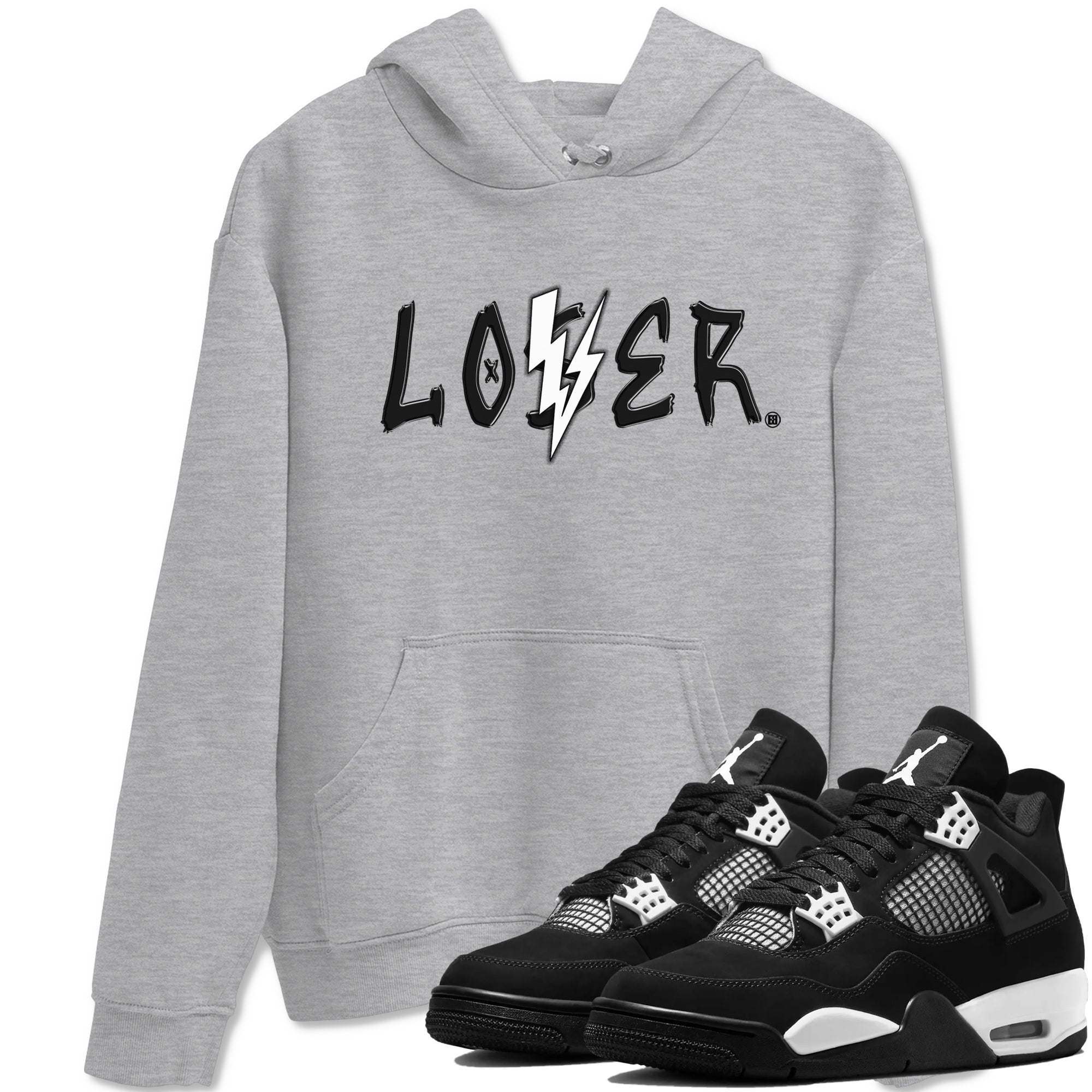 Loser Lover snkmatch Tees - Air Jordan 4 White Thunder