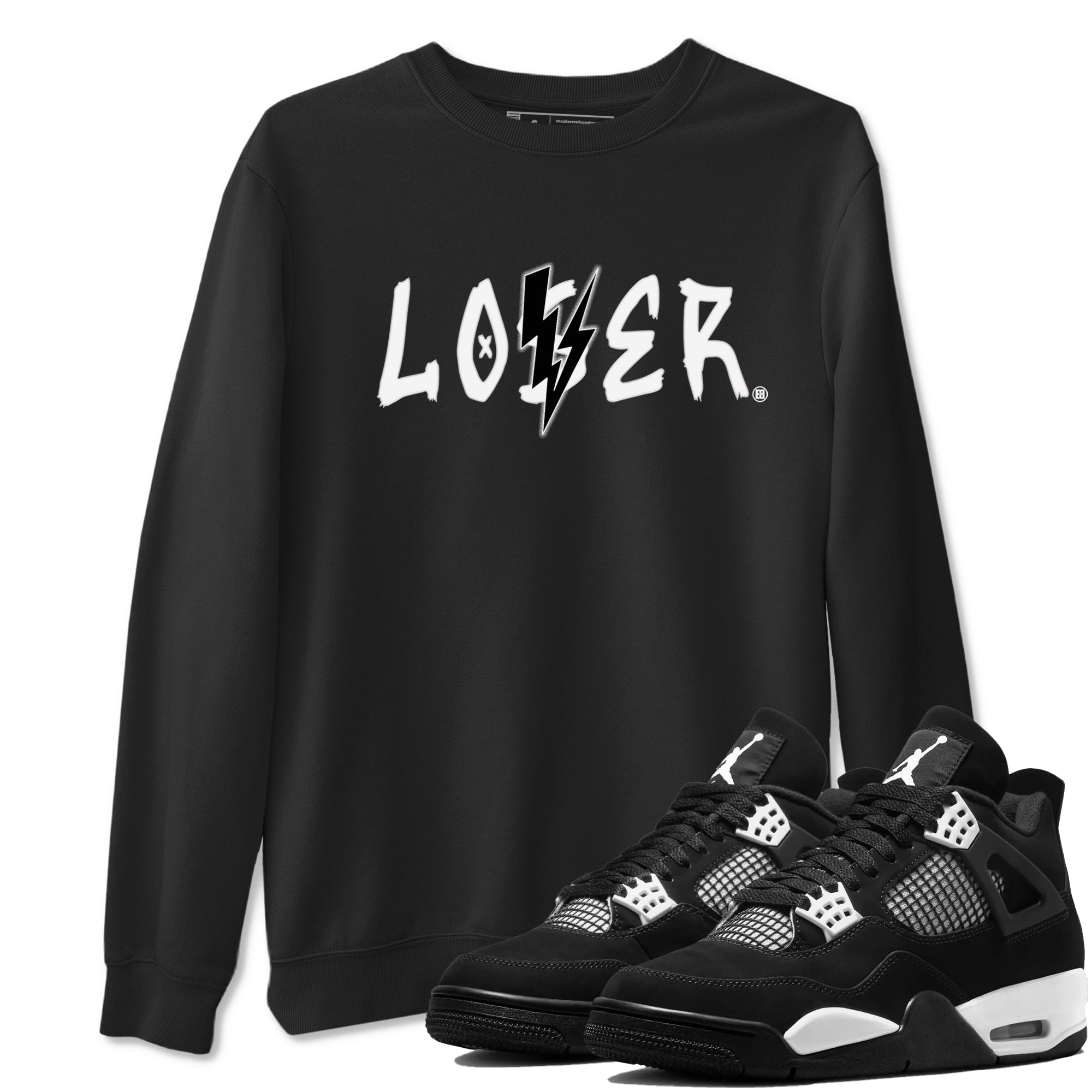 Loser Lover snkmatch Tees - Air Jordan 4 White Thunder