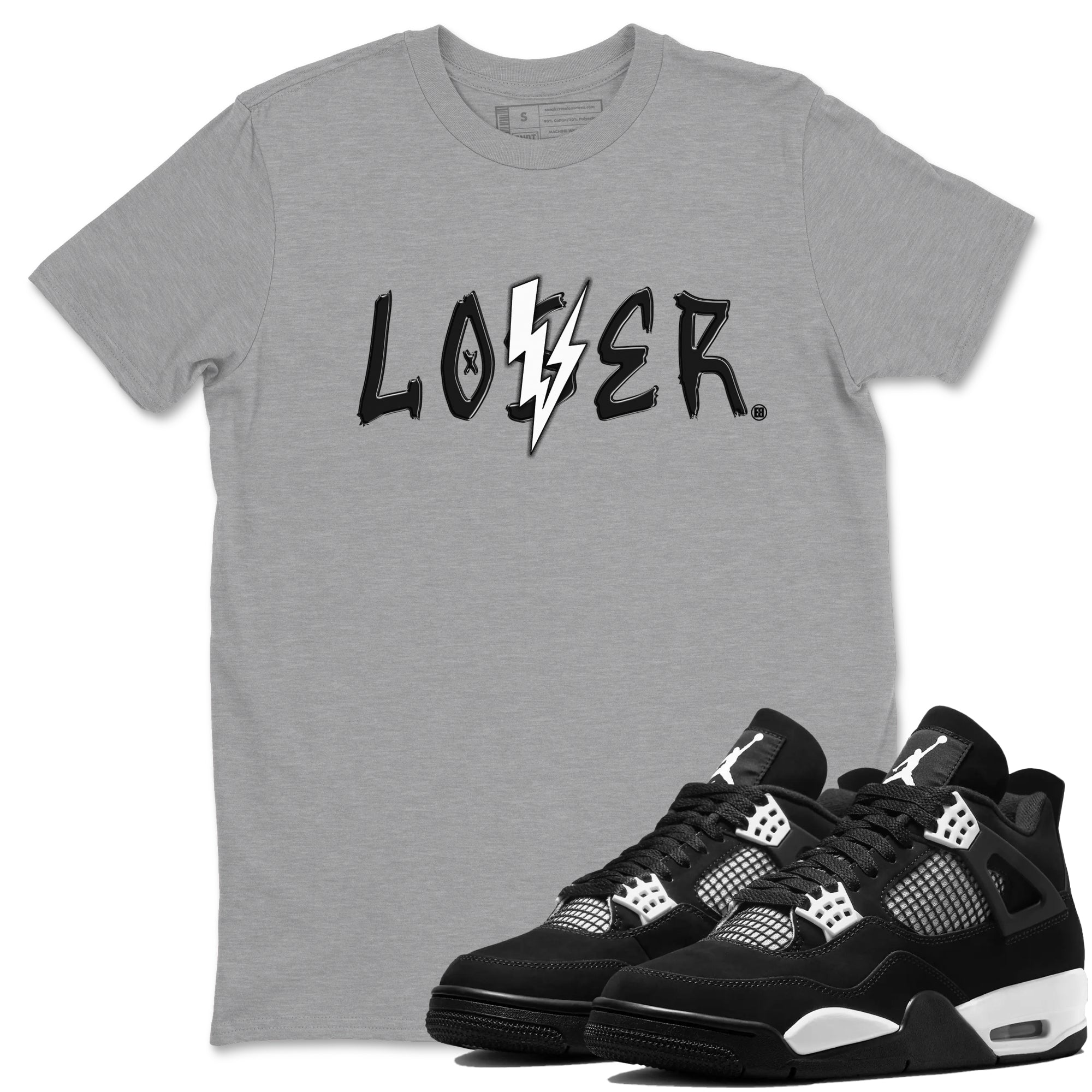 Loser Lover snkmatch Tees - Air Jordan 4 White Thunder