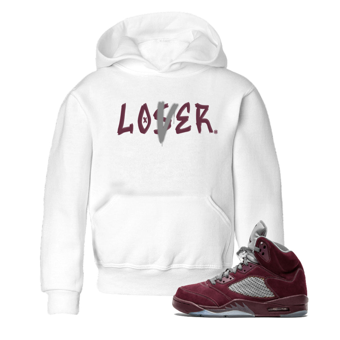 Loser Lover Kids Tops - Air Jordan 5 Burgundy