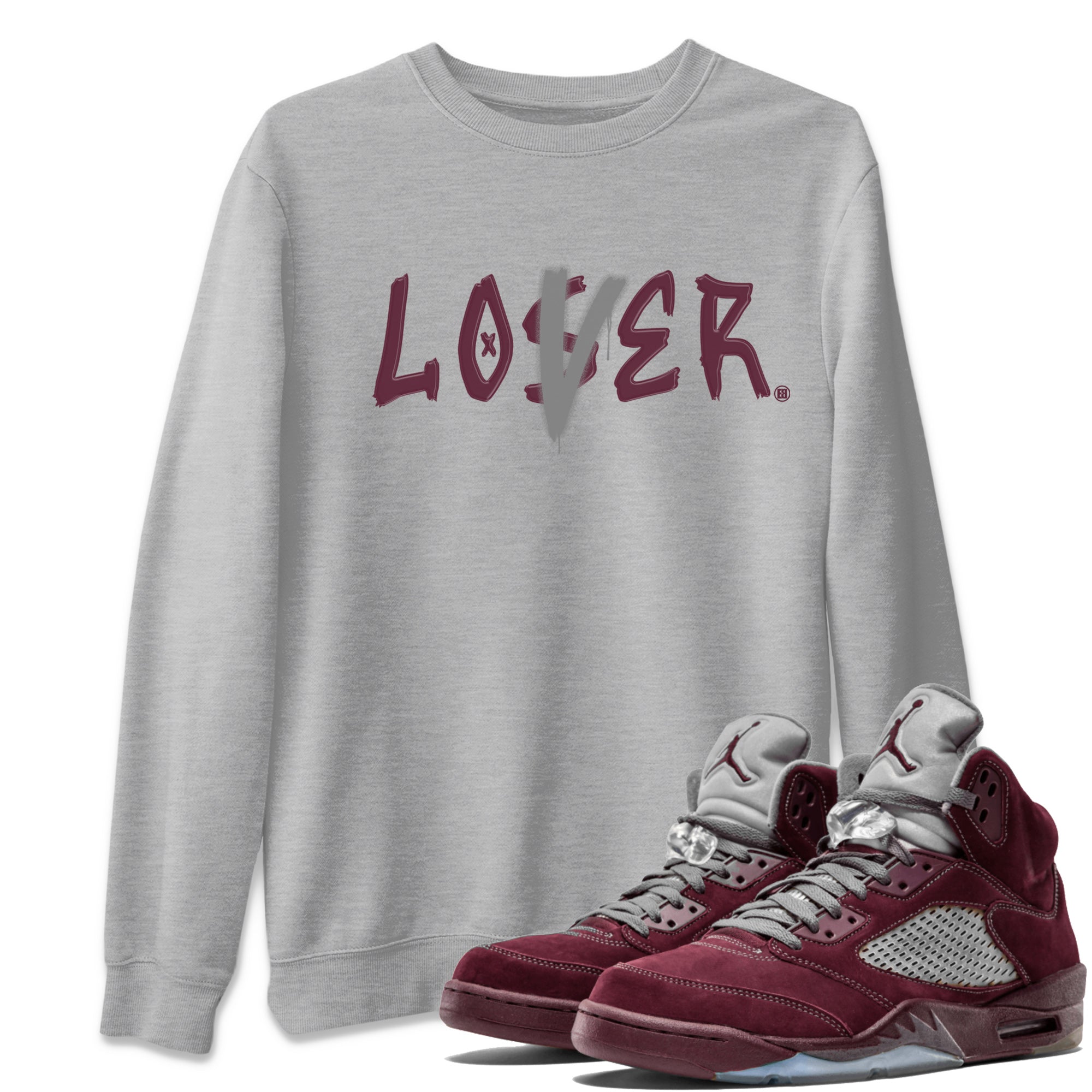 Loser Lover Unisex Tops - Air Jordan 5 Burgundy