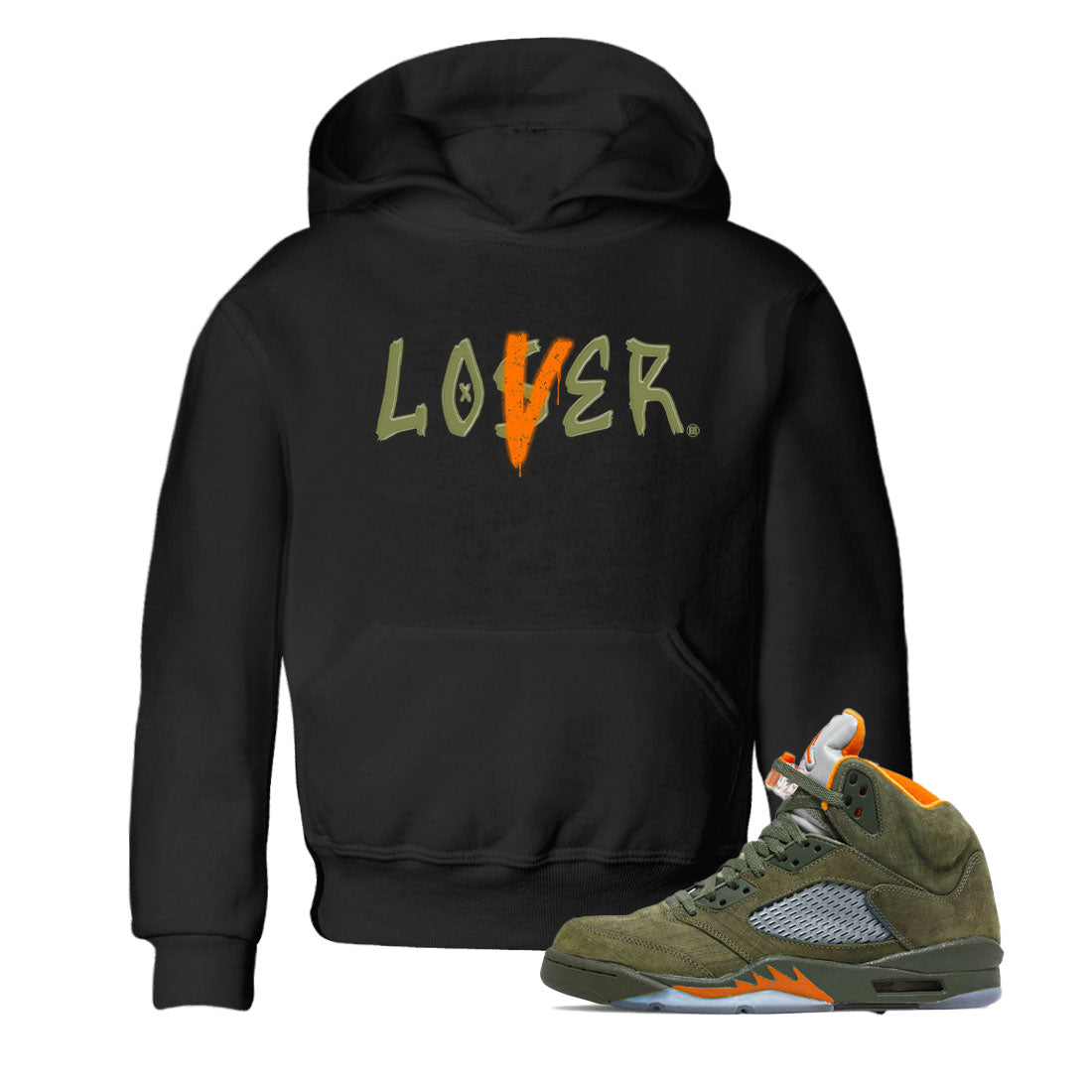 Loser Lover snkmatch Tees Kids - Air Jordan 5 Olive