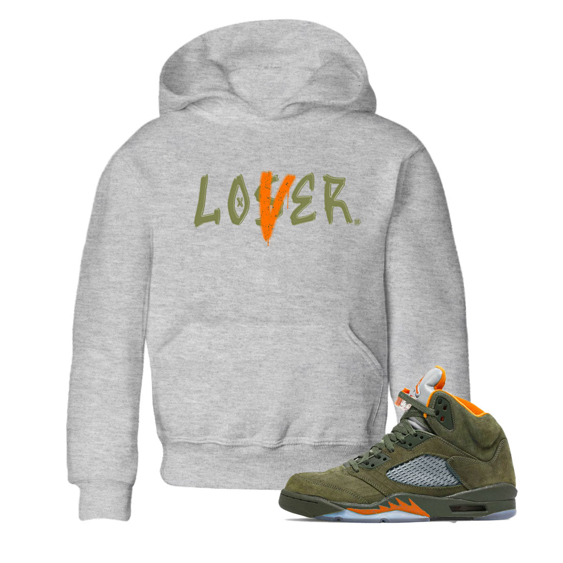 Loser Lover snkmatch Tees Kids - Air Jordan 5 Olive