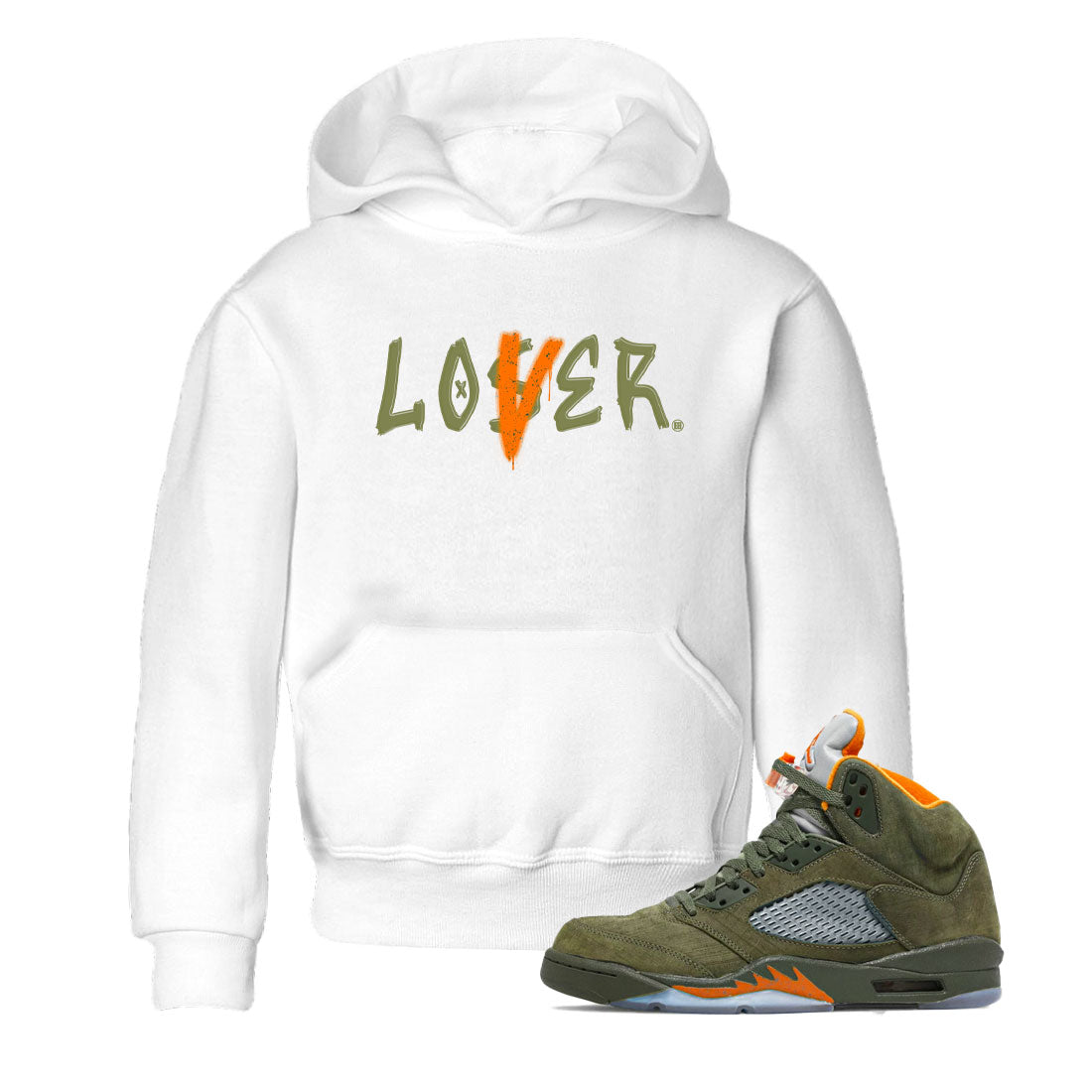 Loser Lover snkmatch Tees Kids - Air Jordan 5 Olive