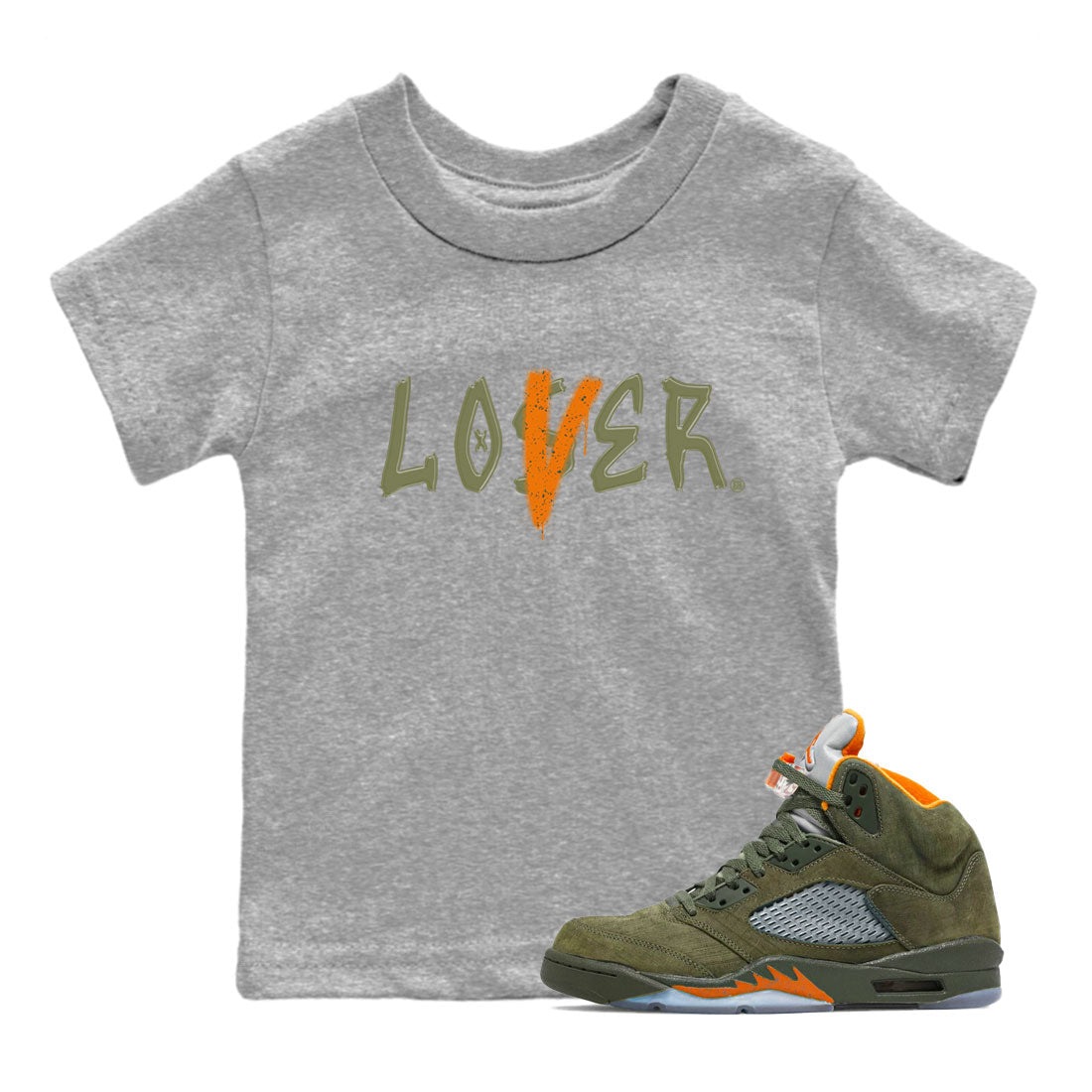 Loser Lover snkmatch Tees Kids - Air Jordan 5 Olive