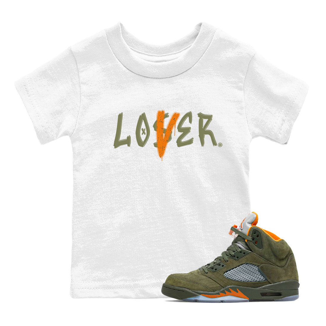 Loser Lover snkmatch Tees Kids - Air Jordan 5 Olive