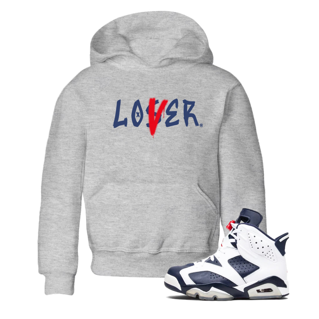 Loser Lover snkmatch Tees Kids - Air Jordan 6 White And Midnight Navy