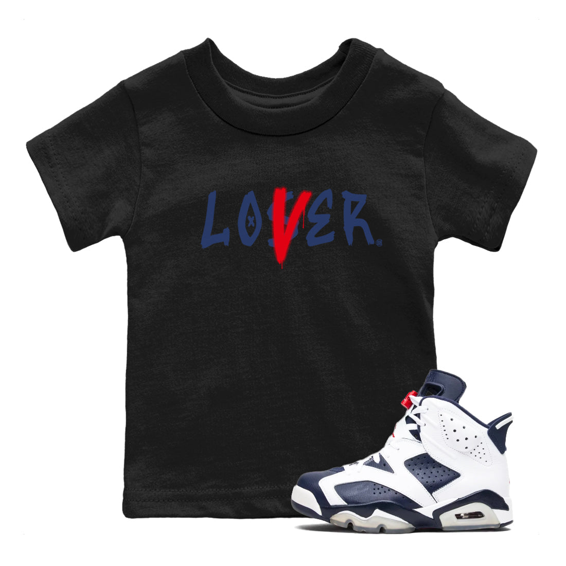 Loser Lover snkmatch Tees Kids - Air Jordan 6 White And Midnight Navy