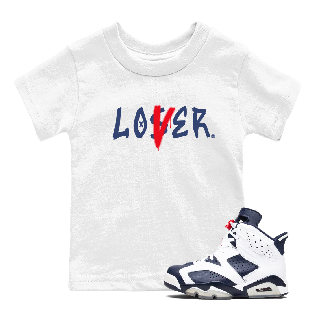Loser Lover snkmatch Tees Kids - Air Jordan 6 White And Midnight Navy