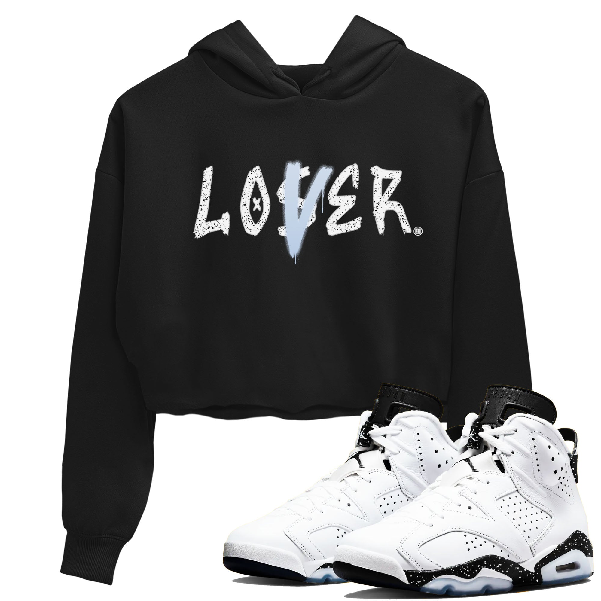 Loser Lover snkmatch Women's Top - Air Jordan 6 White Black