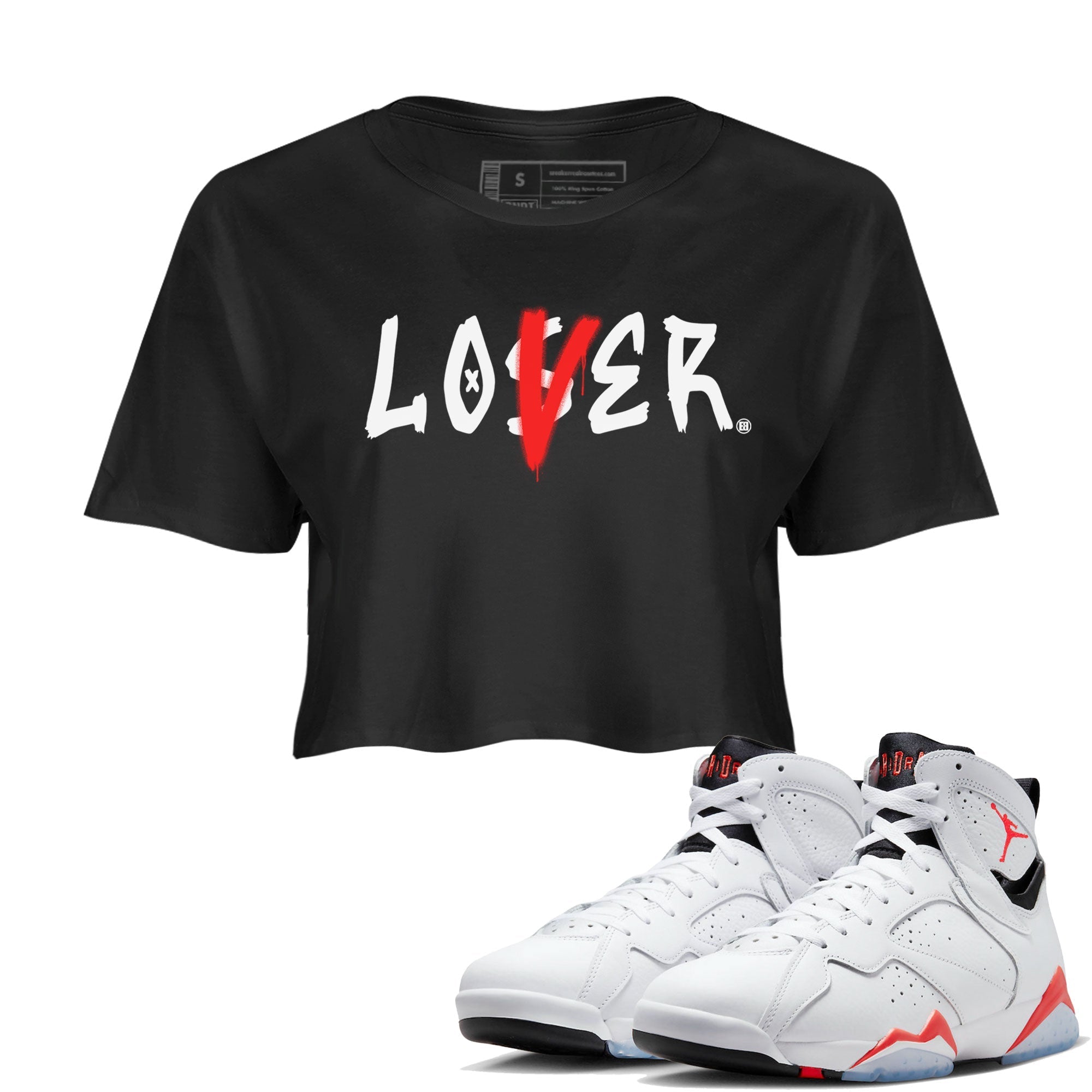 Loser Lover snkmatch Women's Top - Air Jordan 7 White Infrared