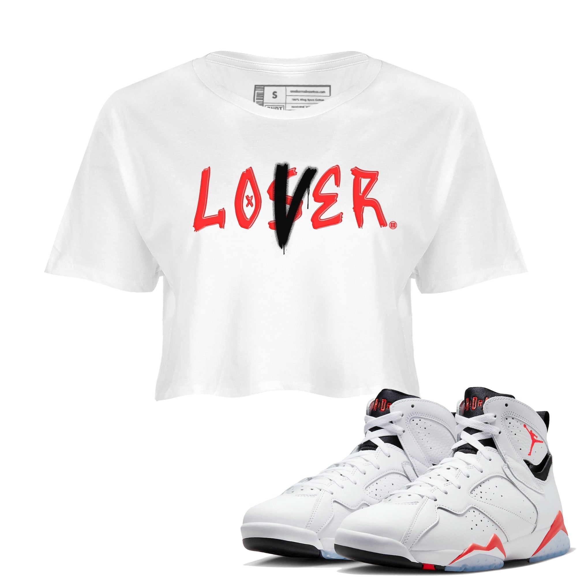 Loser Lover snkmatch Women's Top - Air Jordan 7 White Infrared