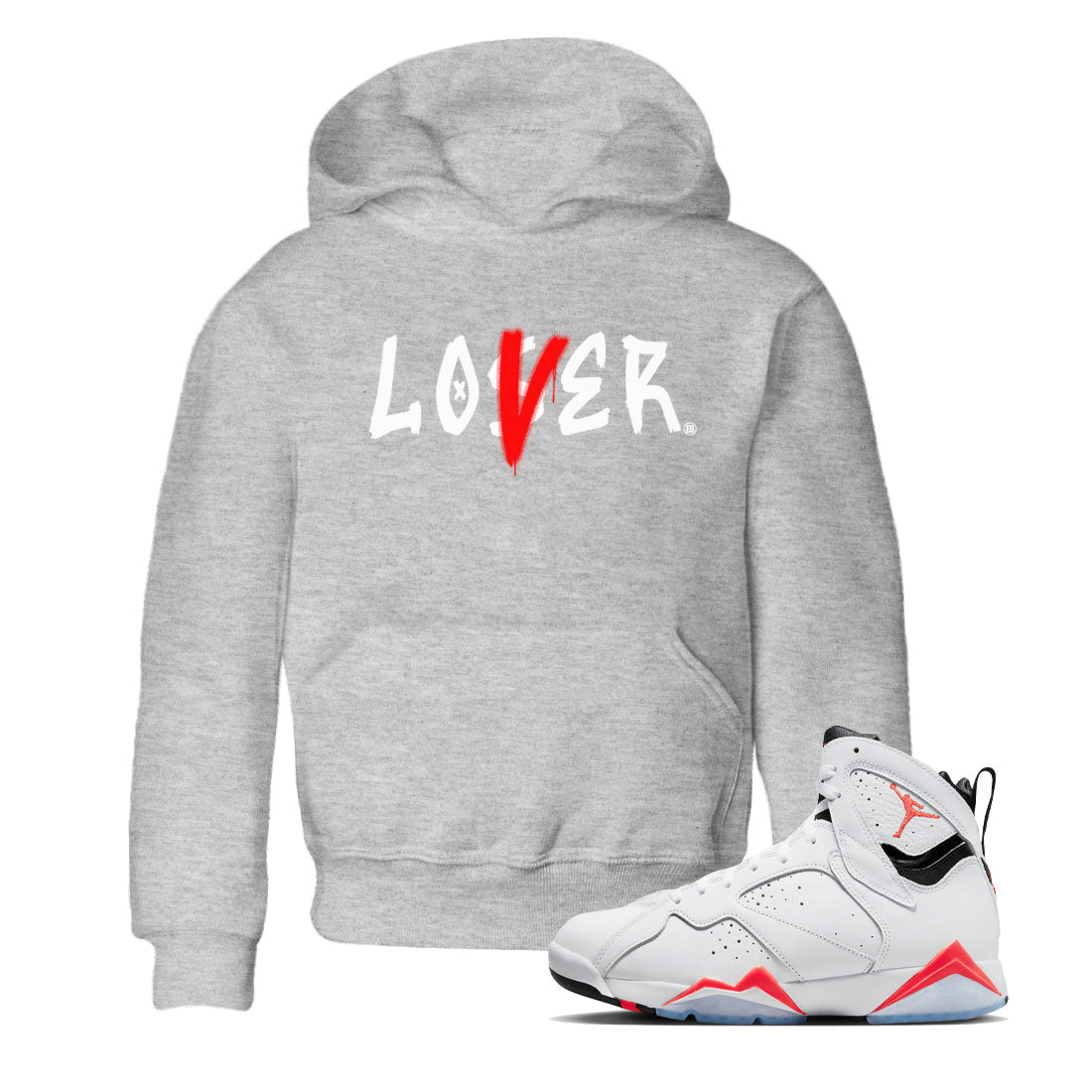 Loser Lover snkmatch Tee Kids - Air Jordan 7 White Infrared