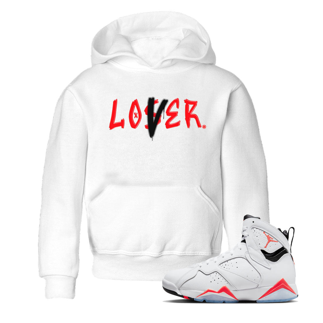 Loser Lover snkmatch Tee Kids - Air Jordan 7 White Infrared