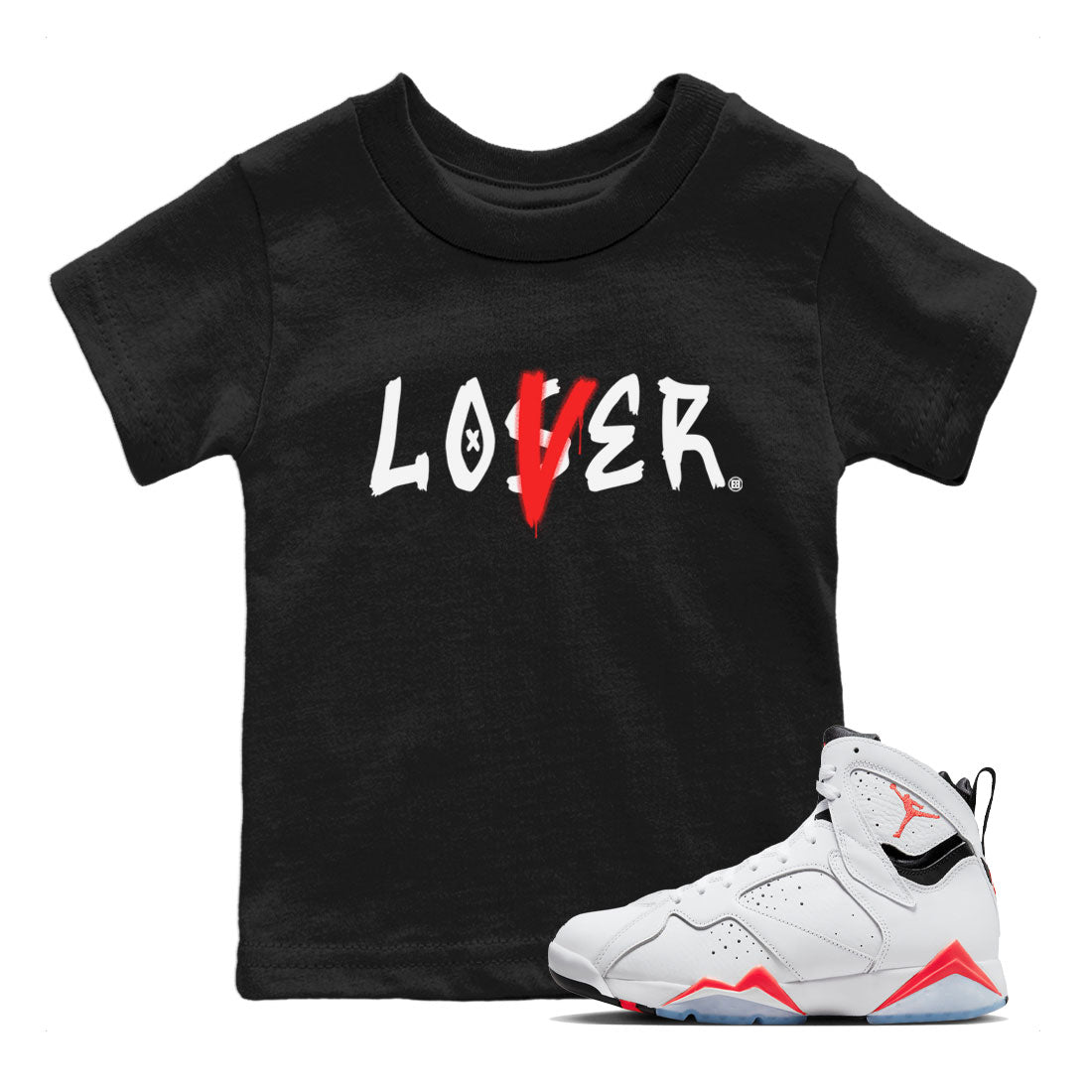 Loser Lover snkmatch Tee Kids - Air Jordan 7 White Infrared
