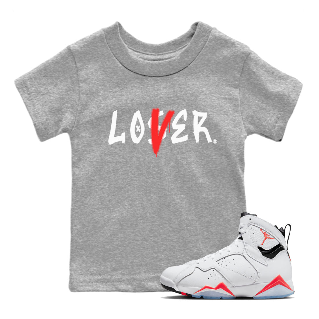 Loser Lover snkmatch Tee Kids - Air Jordan 7 White Infrared