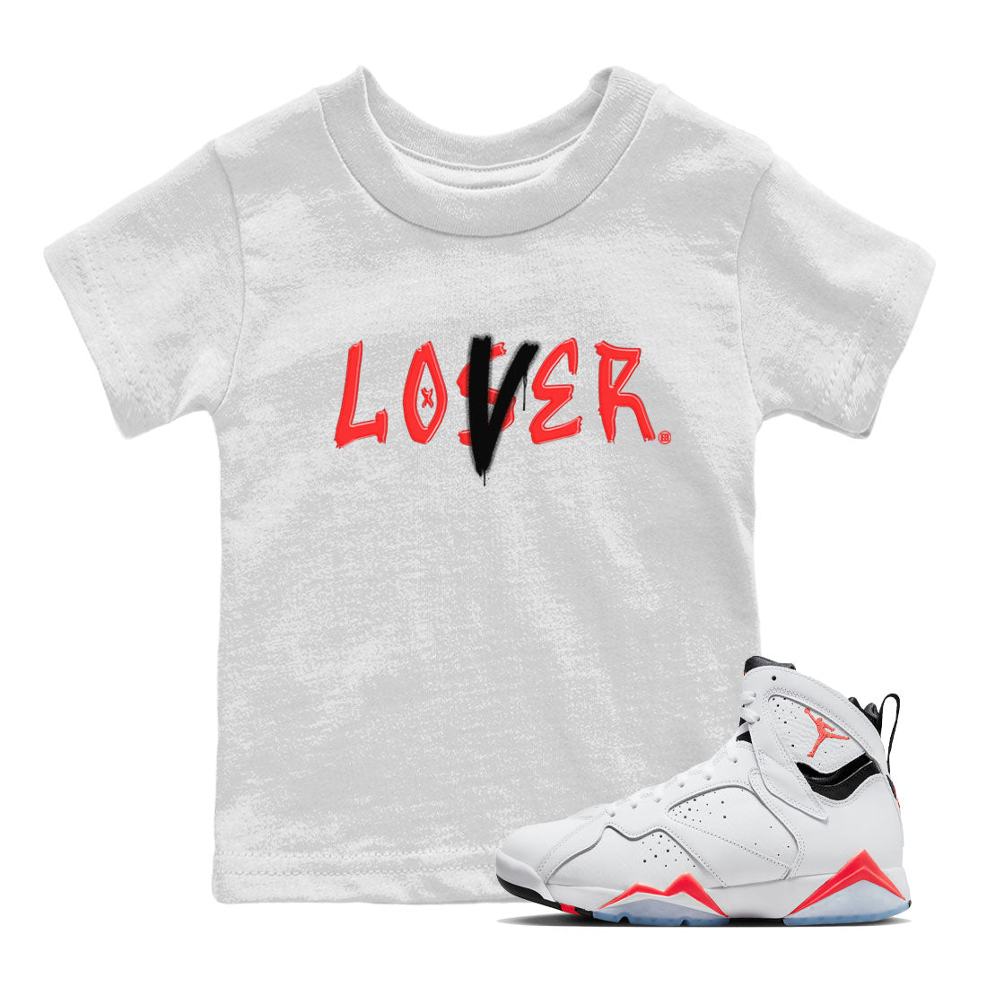 Loser Lover snkmatch Tee Kids - Air Jordan 7 White Infrared