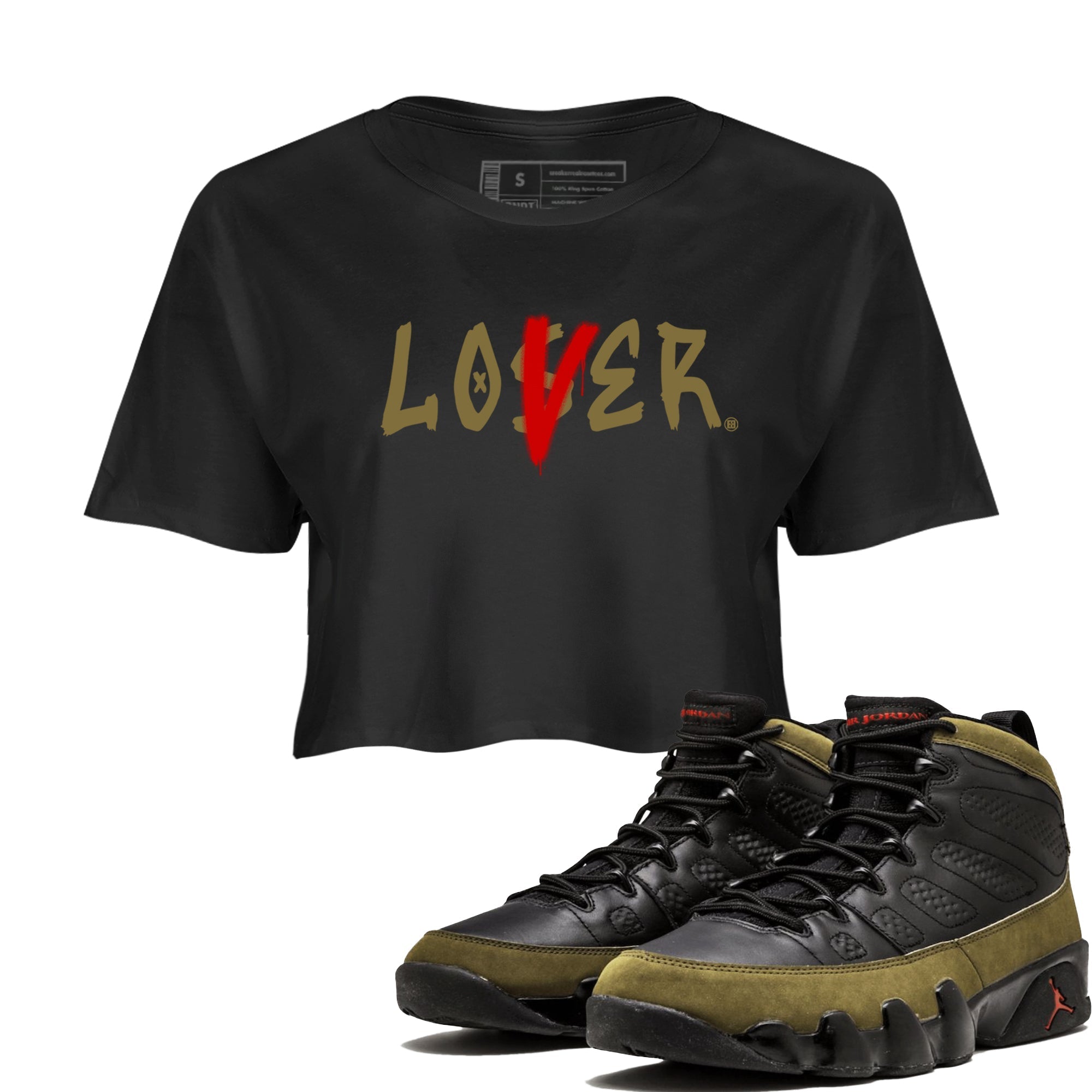 Loser Lover snkmatch Women's Top - Air Jordan 9 Olive