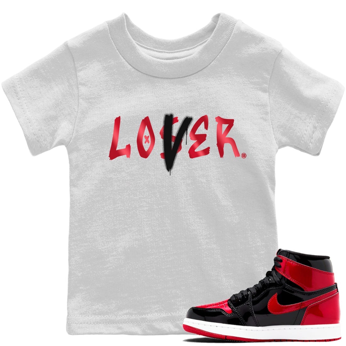 Loser Lover Kids Tops - Air Jordan 1 Bred Patent