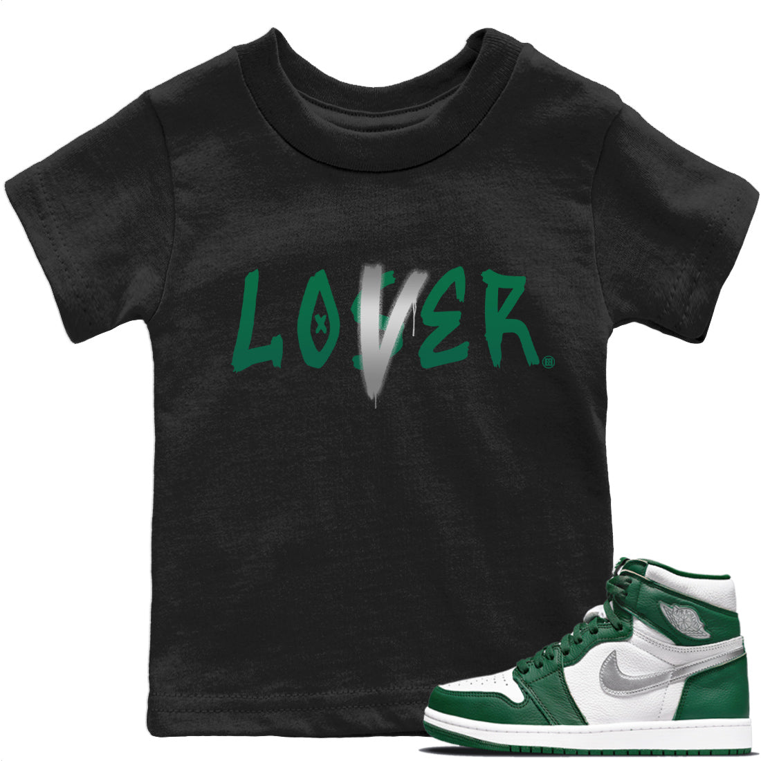 Loser Lover Kids Tops - Air Jordan 1 Gorge Green