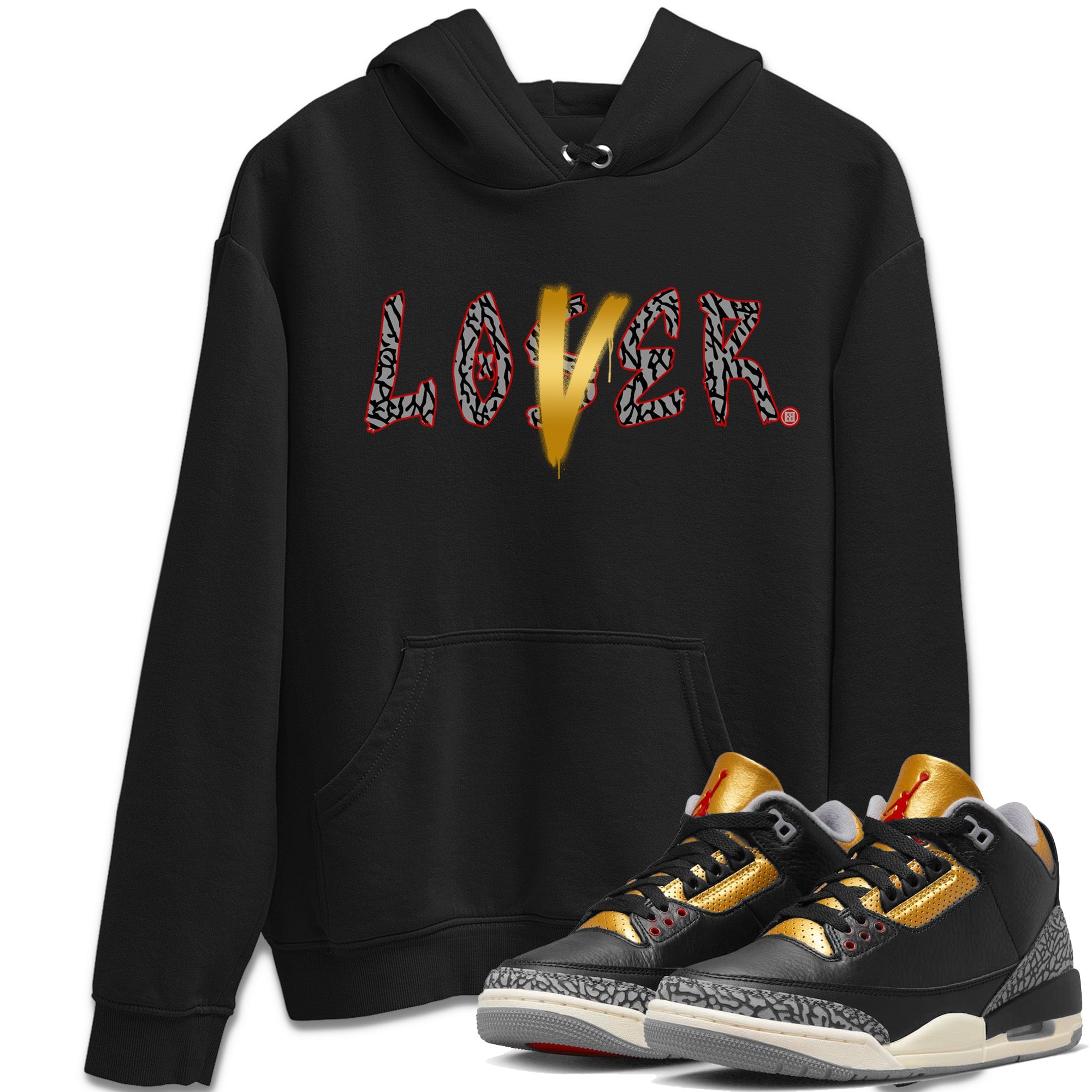 Loser Lover Unisex Tops - Air Jordan 3 Black Gold