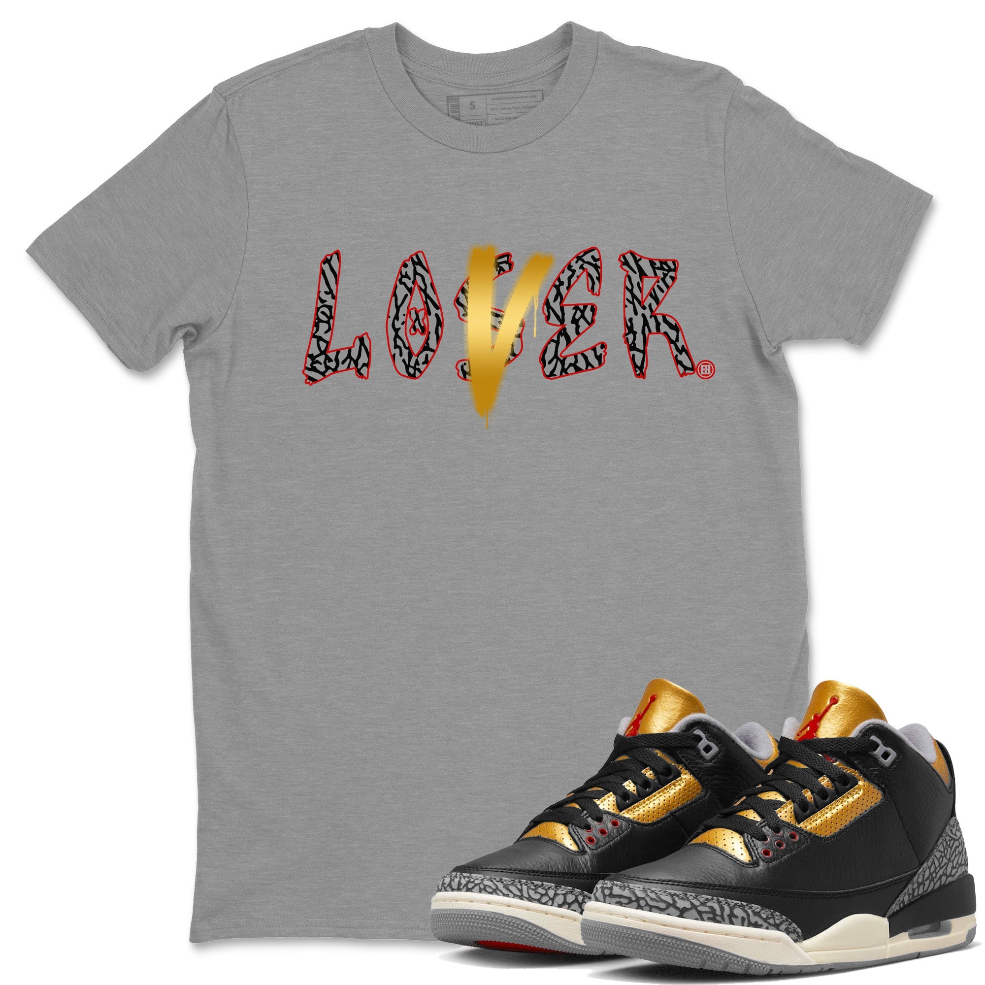 Loser Lover Unisex Tops - Air Jordan 3 Black Gold