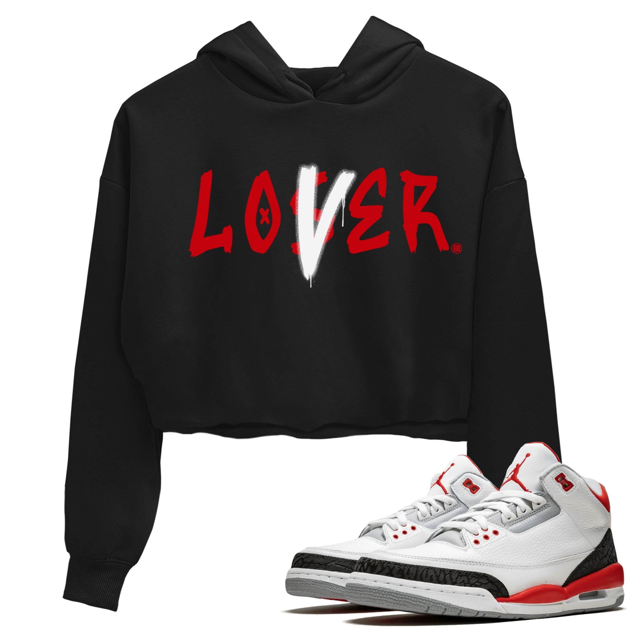 Loser Lover Women's Tops - Air Jordan 3 Fire Red