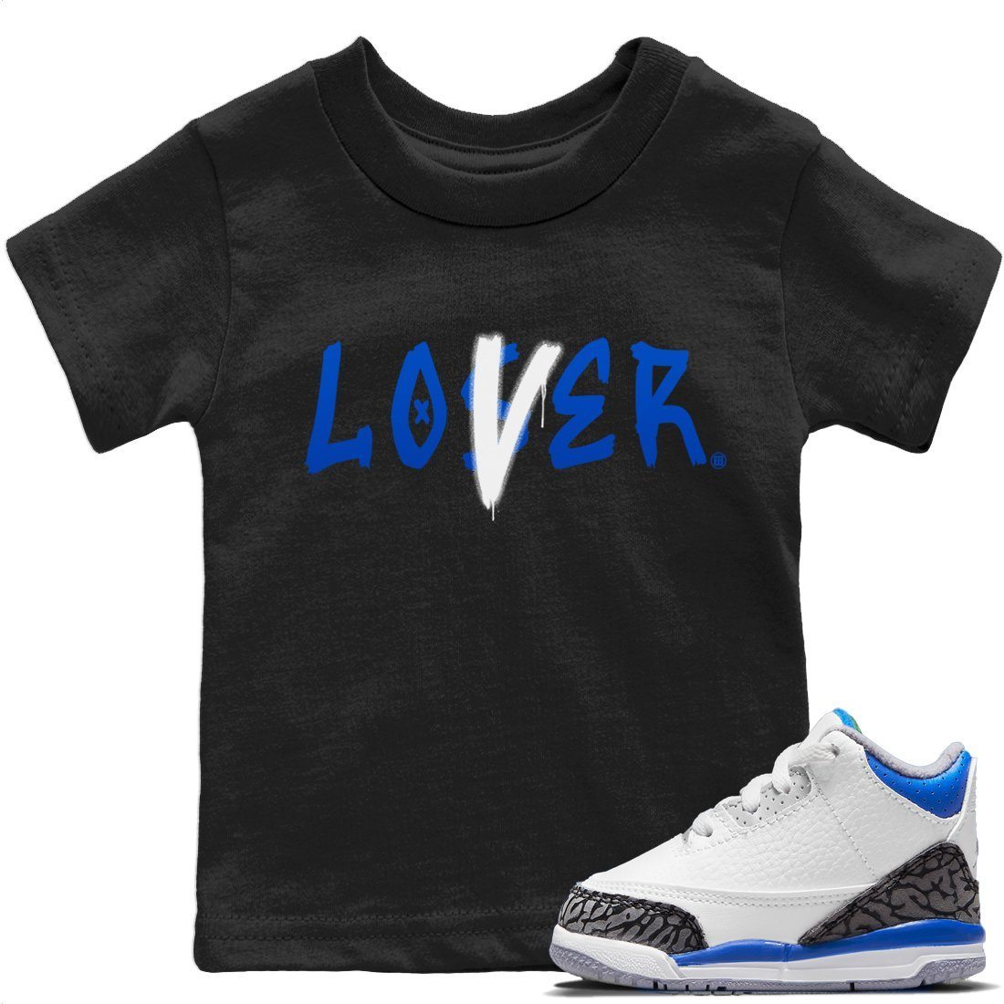 Loser Lover Kids Tops - Air Jordan 3 Racer Blue