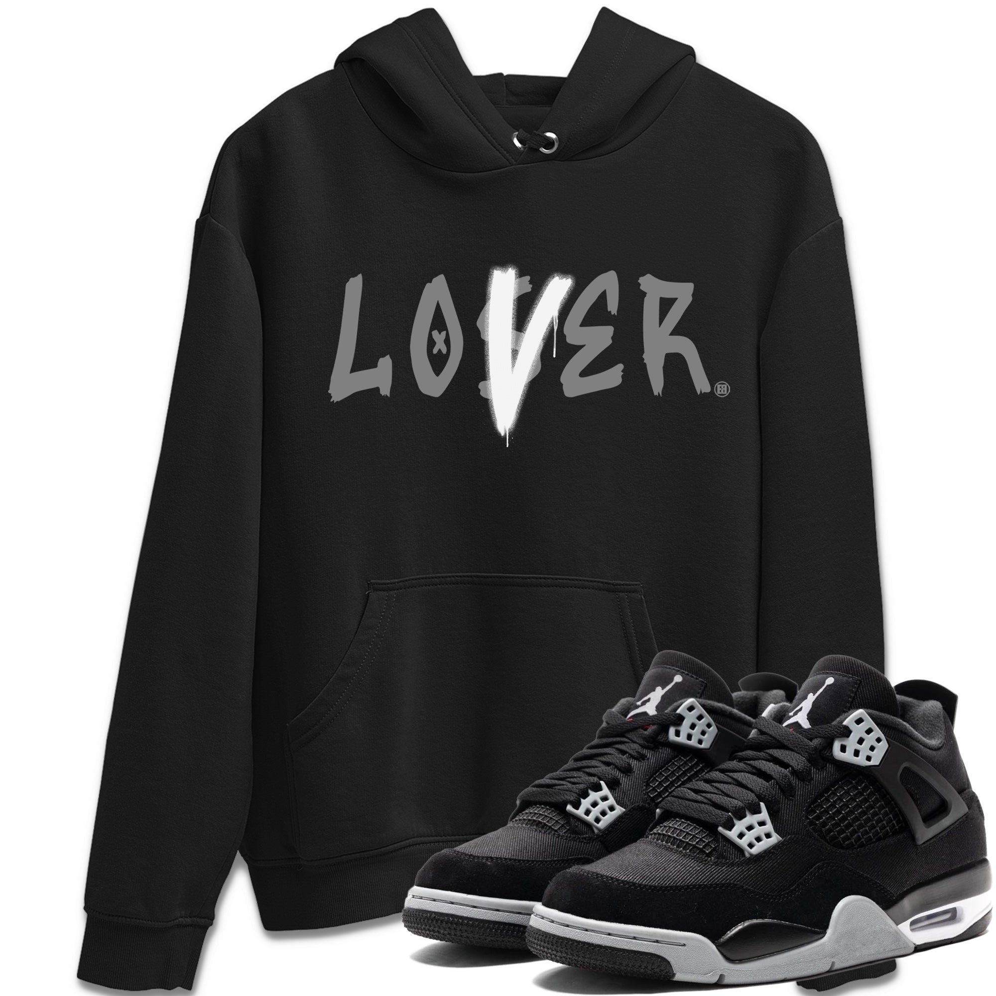 Loser Lover Unisex Tops - Air Jordan 4 Black Canvas