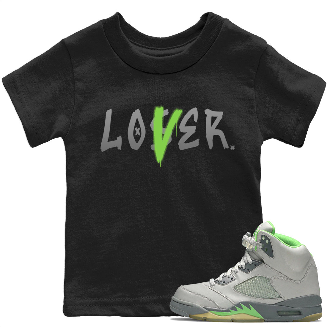 Loser Lover Kids Tops - Air Jordan 5 Green Bean