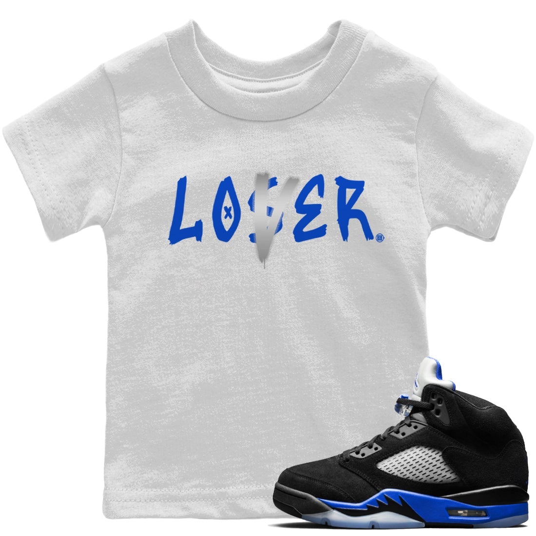 Loser Lover Kids Tops - Air Jordan 5 Racer Blue