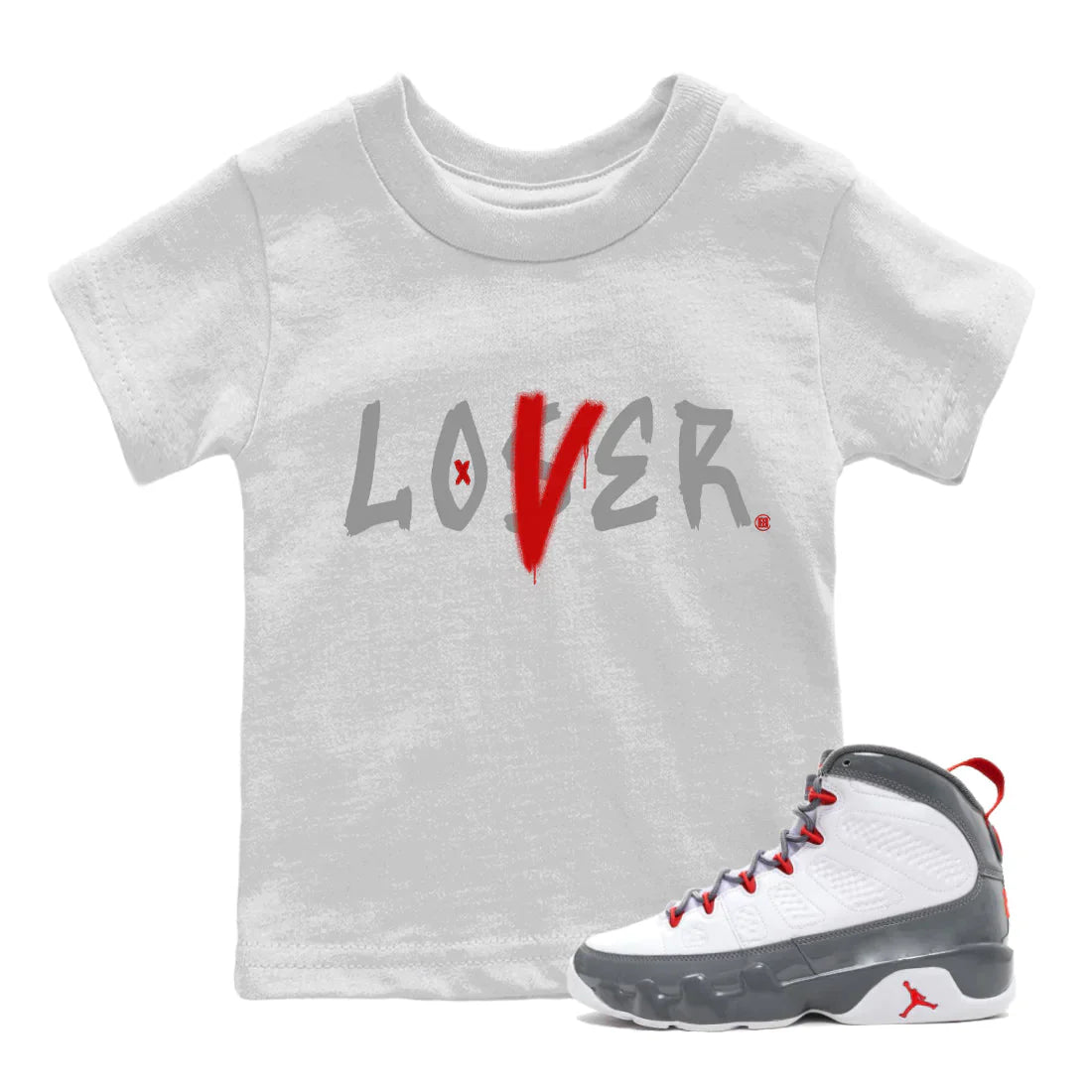 Loser Lover Kids Tops - Air Jordan 9 Fire Red