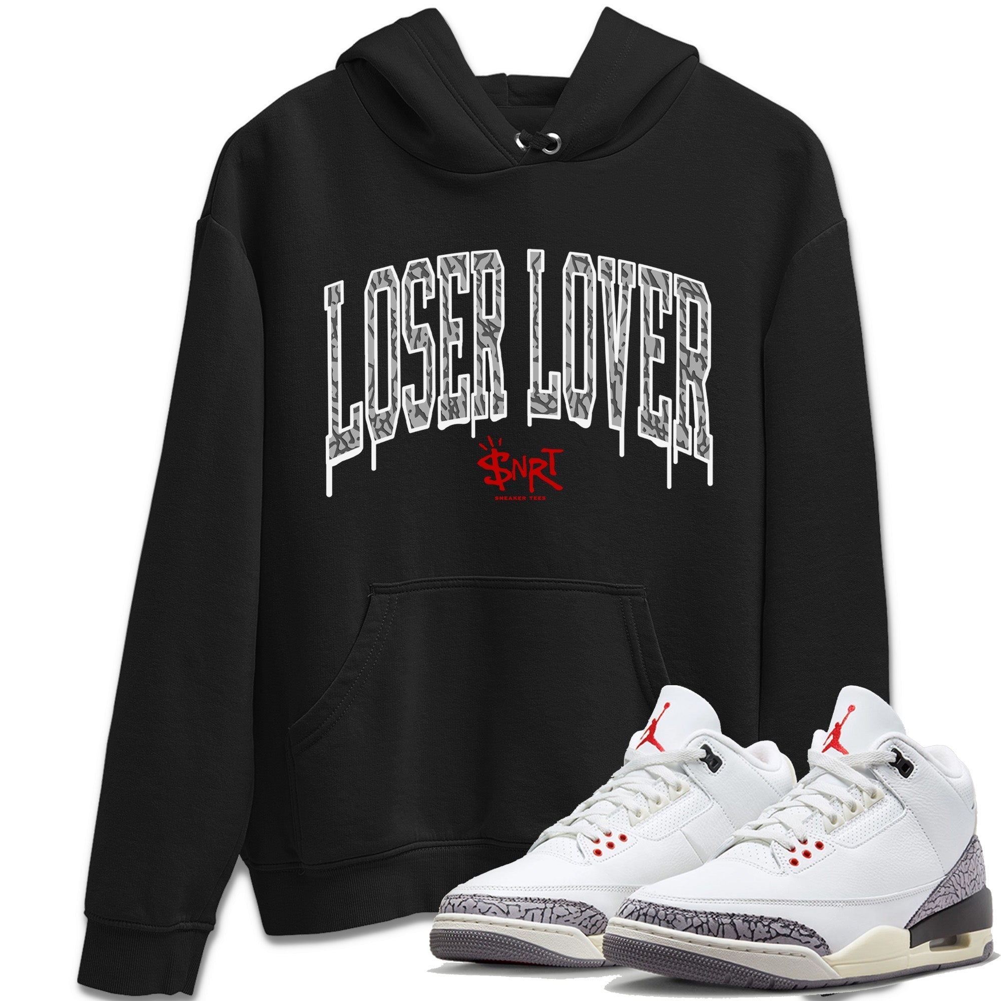 Loser Lover Letter Unisex Tops - Air Jordan 3 White Cement