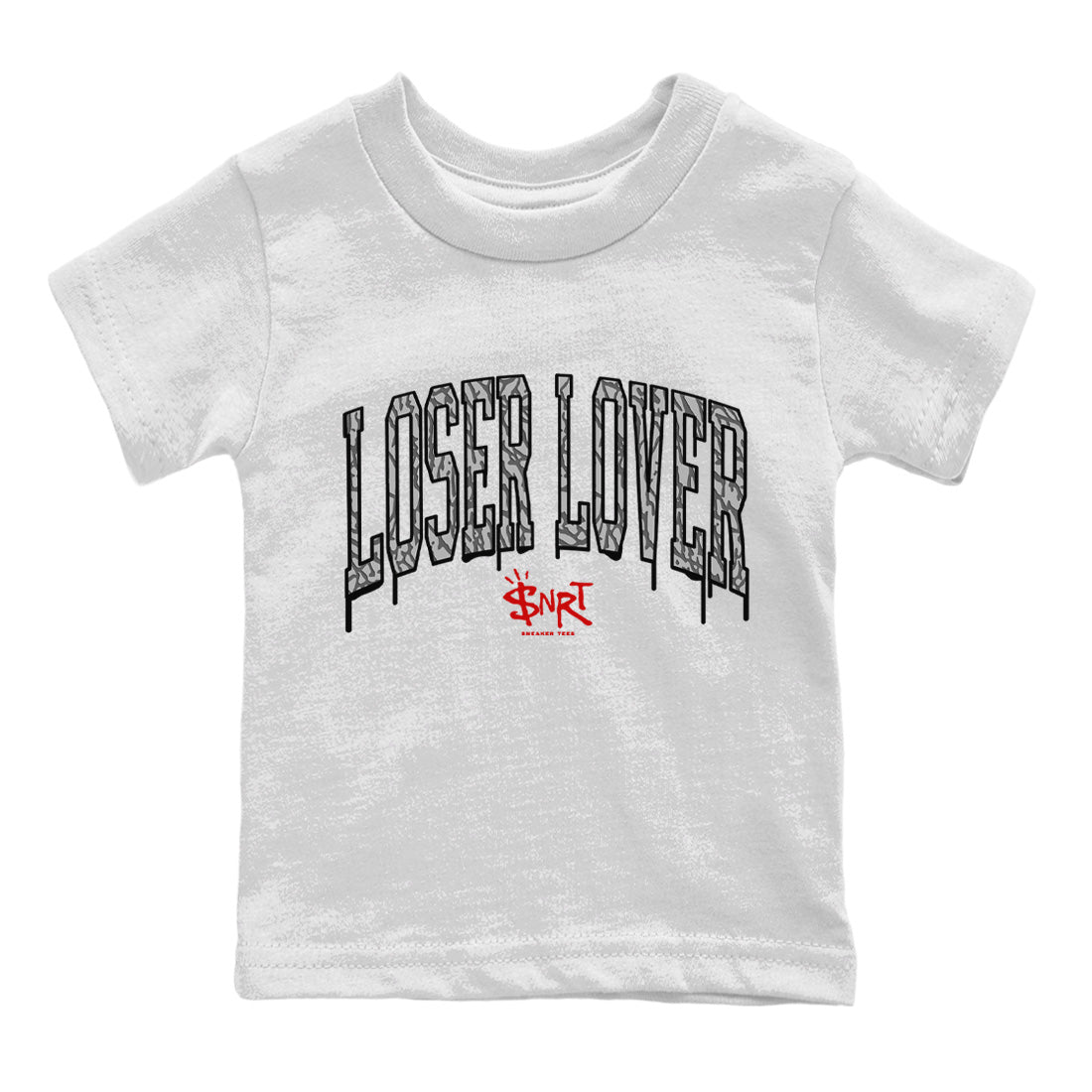 Loser Lover Letter Kids Tops - Air Jordan 3 White Cement
