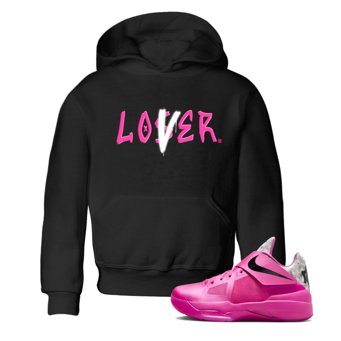Loser Lover snkmatch Tees Kids - Nike KD 4 Aunt Pearl