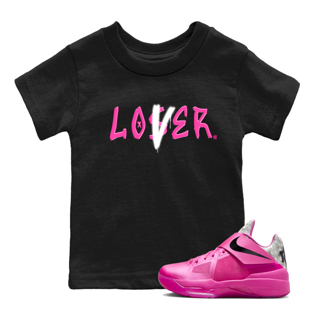Loser Lover snkmatch Tees Kids - Nike KD 4 Aunt Pearl