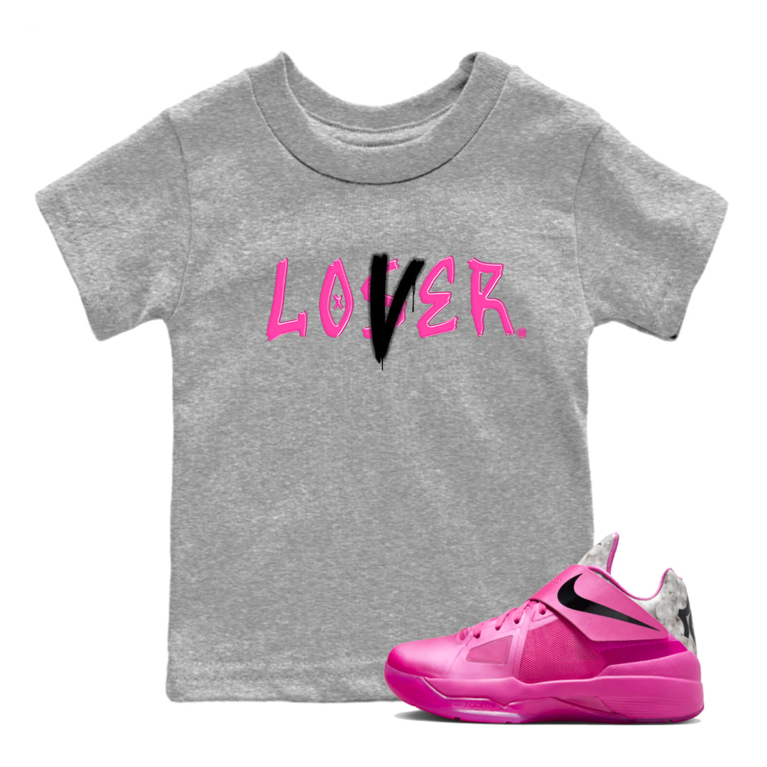 Loser Lover snkmatch Tees Kids - Nike KD 4 Aunt Pearl