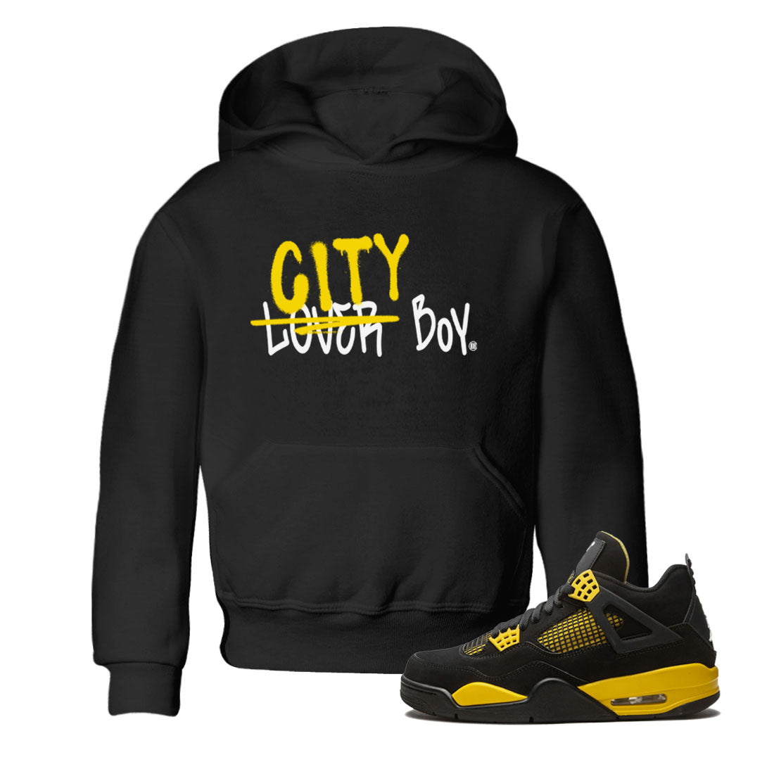 Loser X City Boy Kids Tops - Air Jordan 4 Thunder