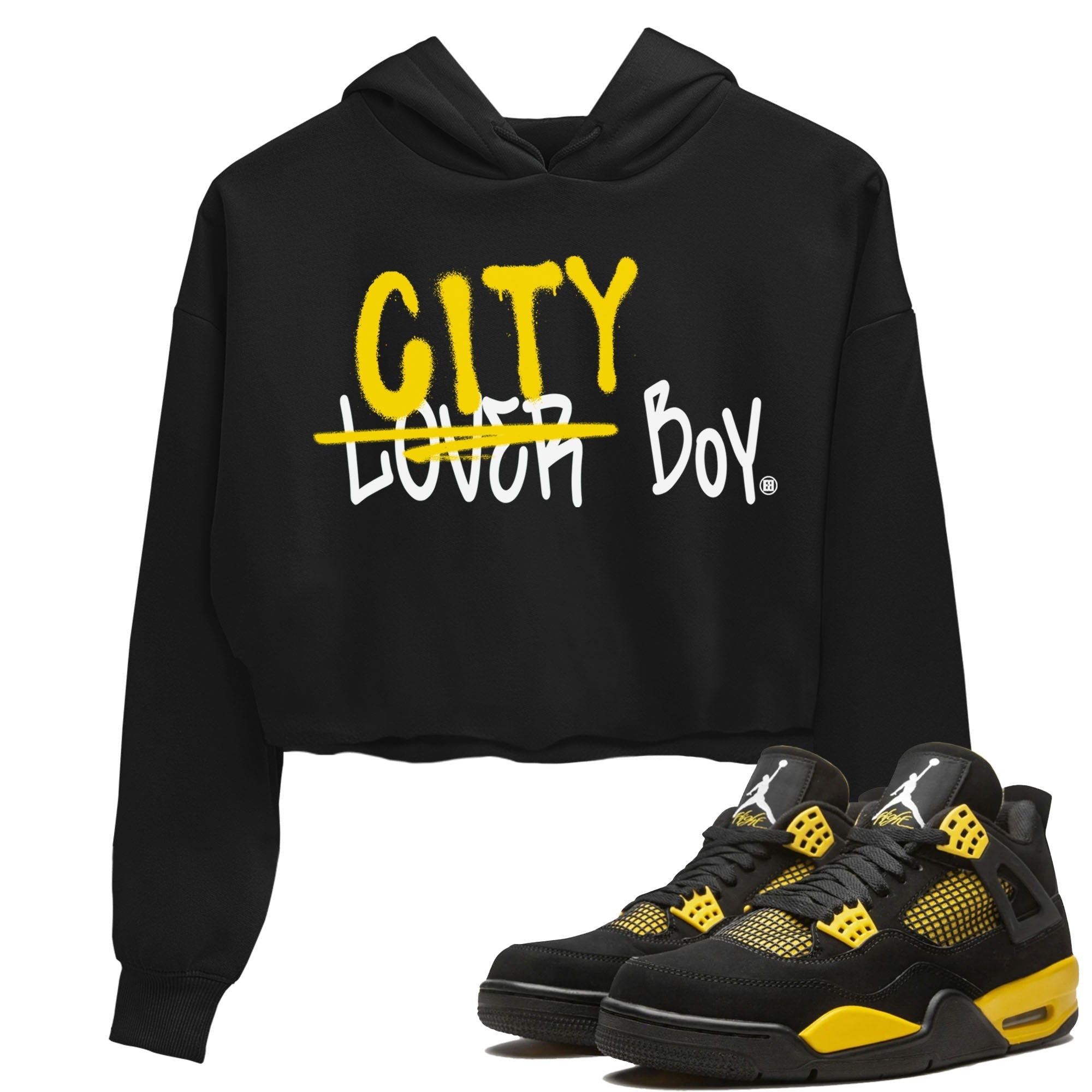 Loser X City Boy Women's Tops - Air Jordan 4 Thunder
