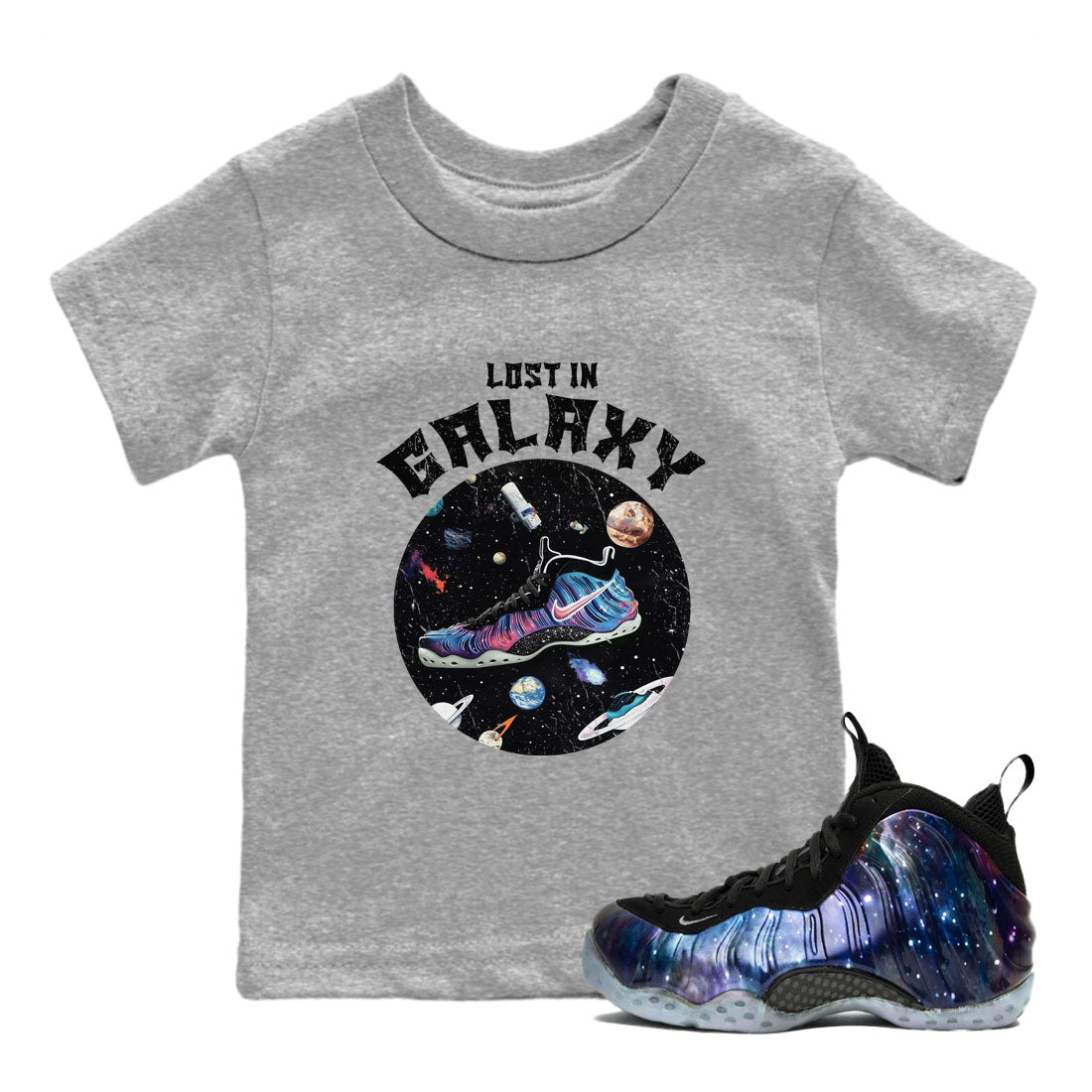 Lost In Galaxy snkmatch Tees Kids - Air Foamposite One Galaxy