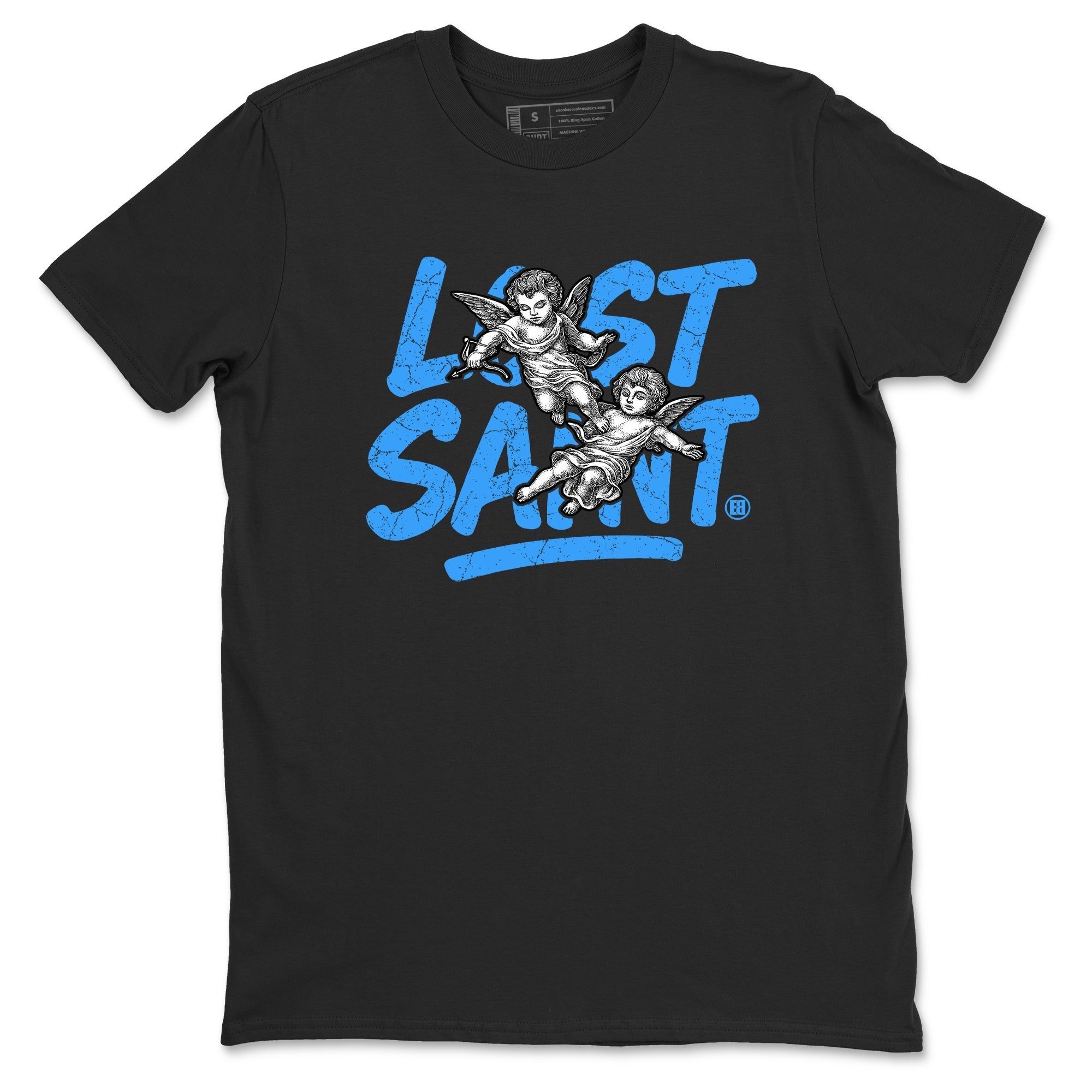Lost Saint snkmatch Tees - Air Jordan 12 White and University Blue