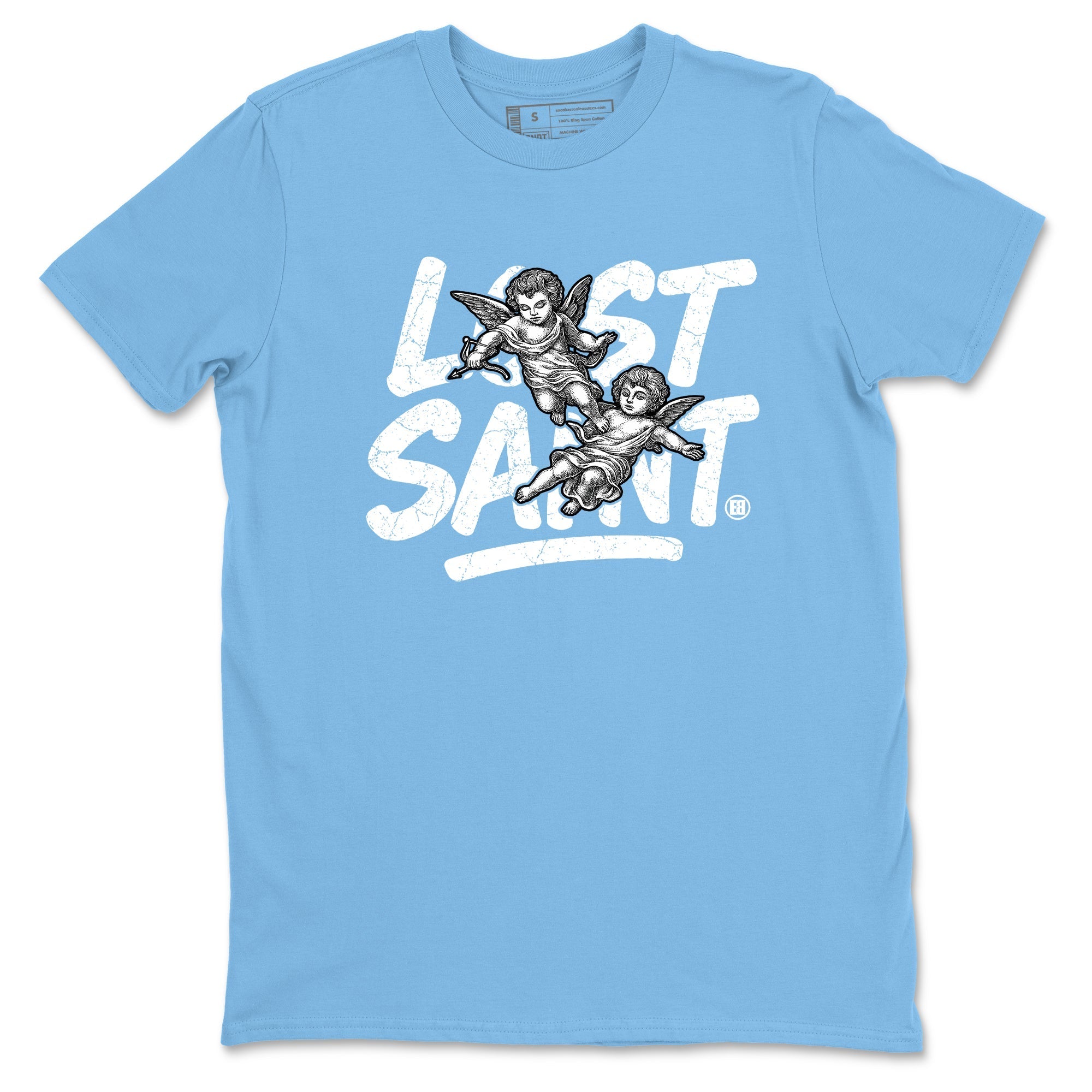 Lost Saint snkmatch Tees - Air Jordan 12 White and University Blue