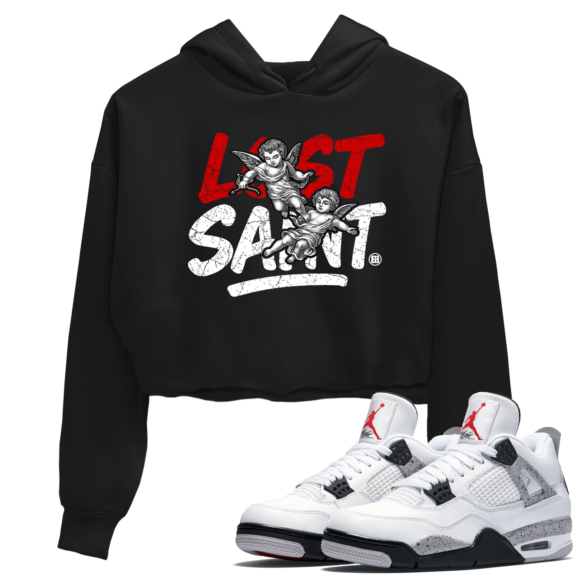 Lost Saint snkmatch Women's Top - Air Jordan 4 White Cement
