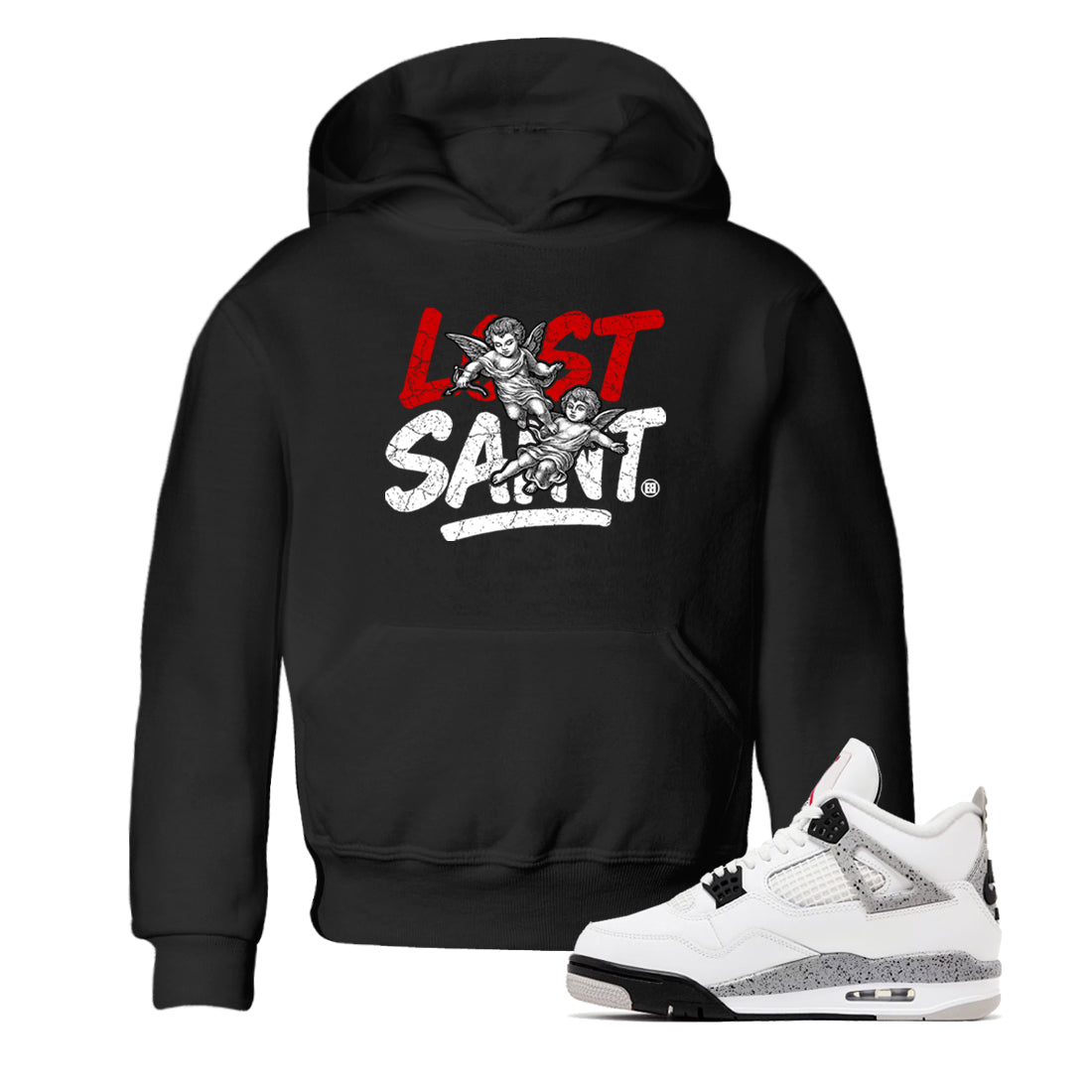 Lost Saint snkmatch Tees Kids - Air Jordan 4 White Cement