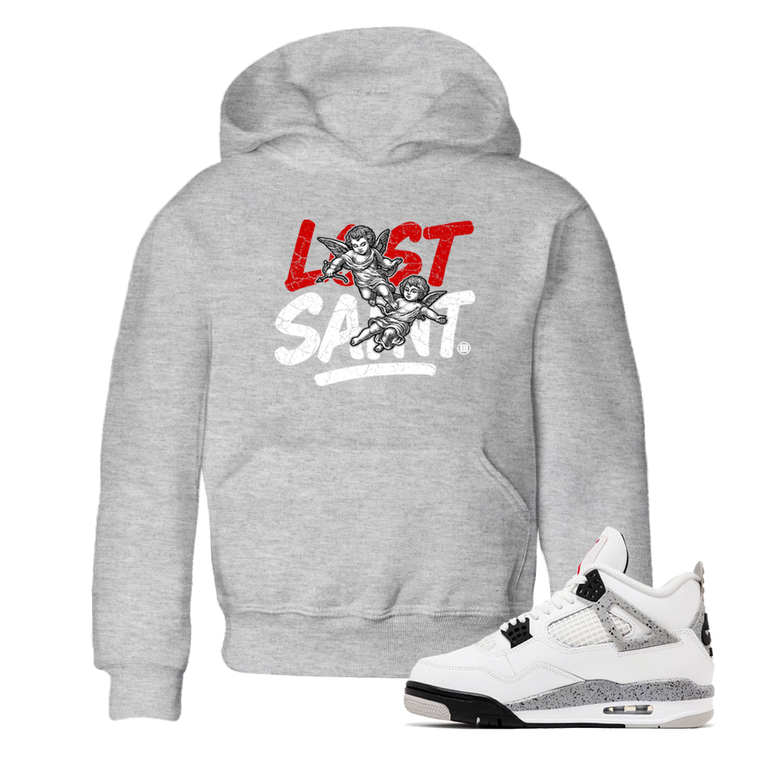 Lost Saint snkmatch Tees Kids - Air Jordan 4 White Cement