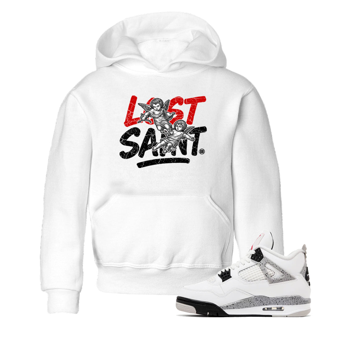 Lost Saint snkmatch Tees Kids - Air Jordan 4 White Cement