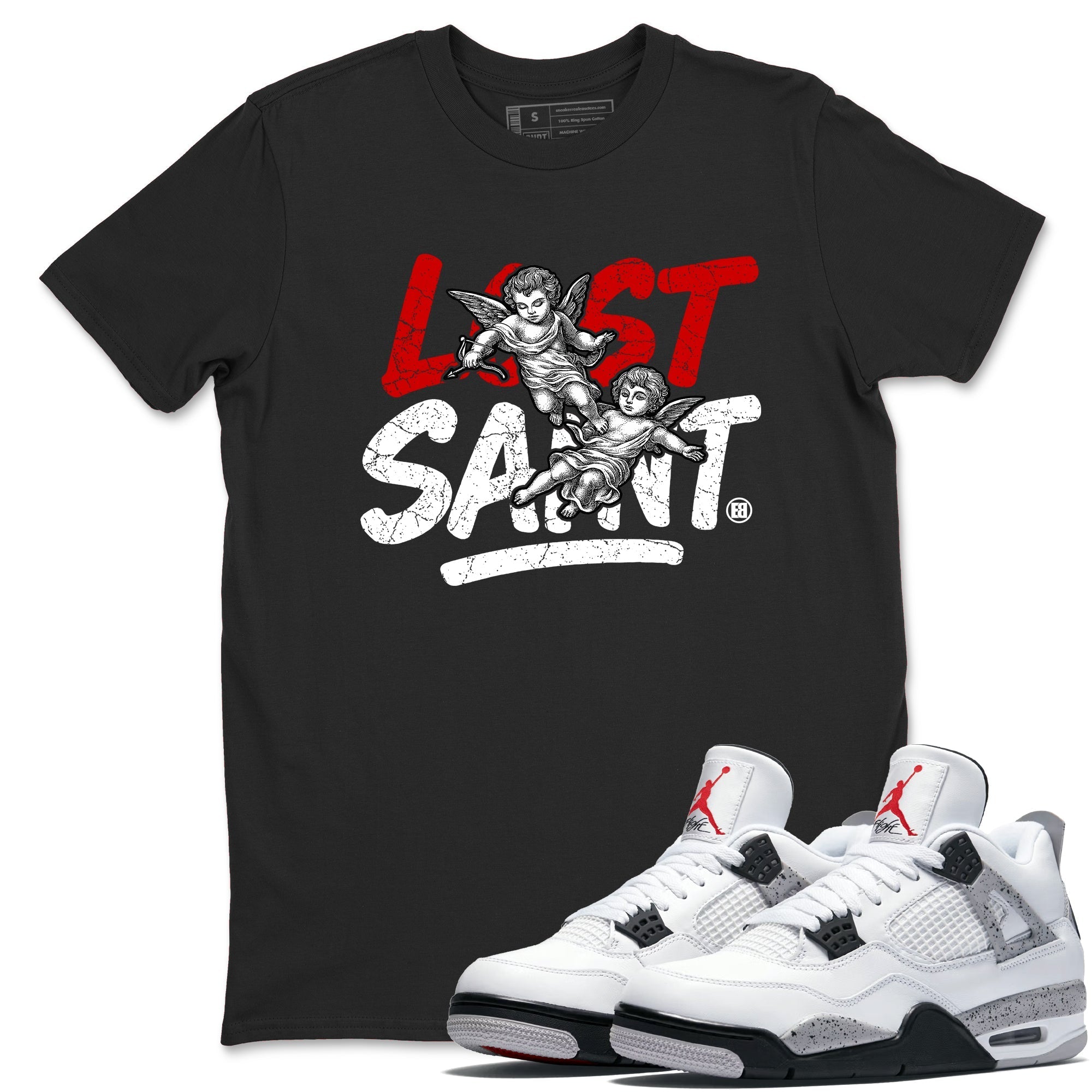 Lost Saint snkmatch Tees - Air Jordan 4 White Cement