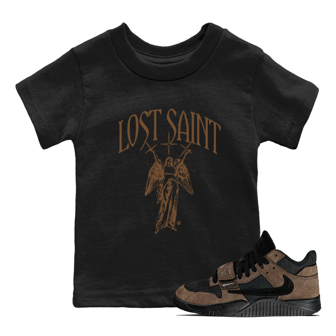 Lost Saint snkmatch Tees Kids - Jordan Jumpman Jack Travis Scott Dark Mocha