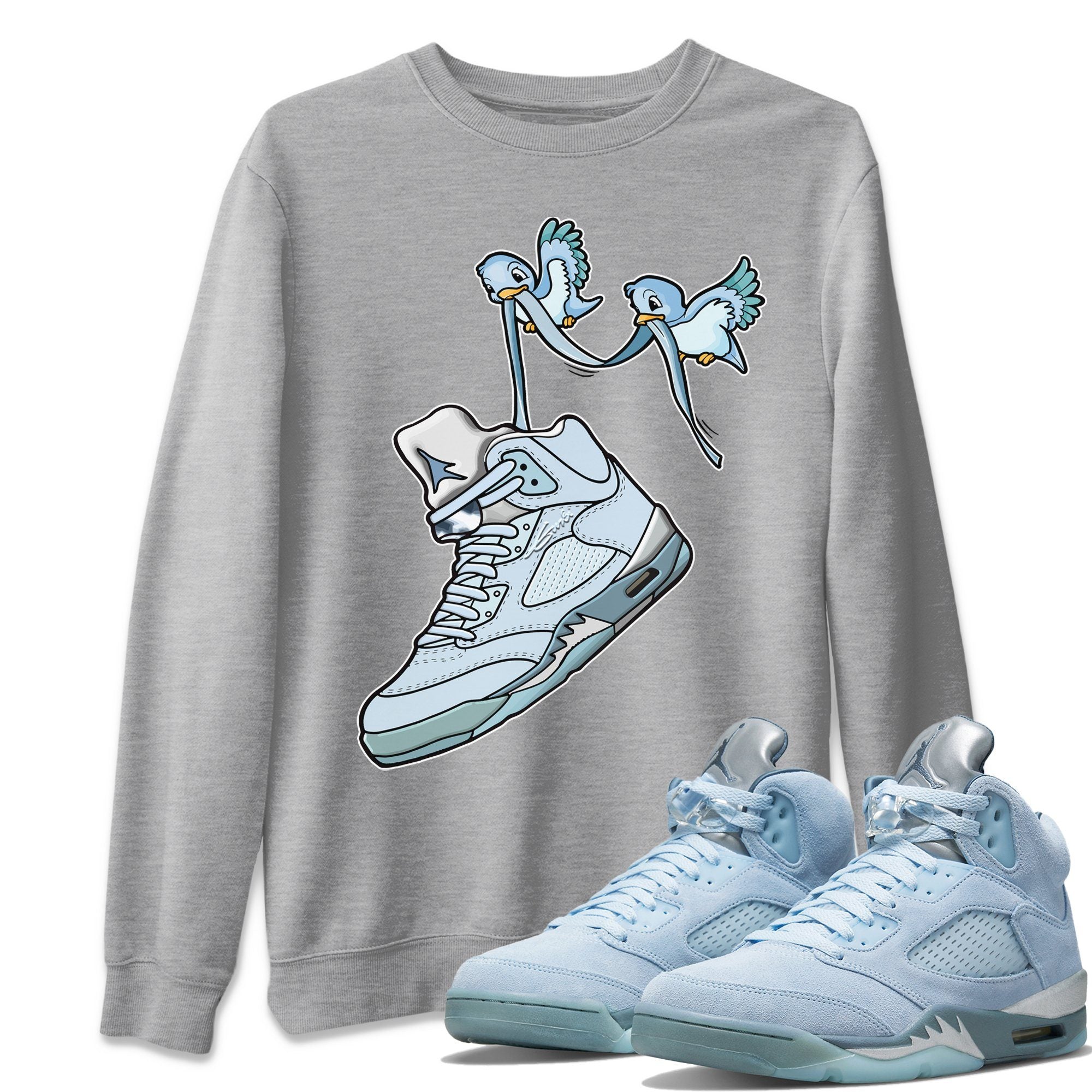 Love Birds Unisex Adult Tops - Air Jordan 5 Blue Birds