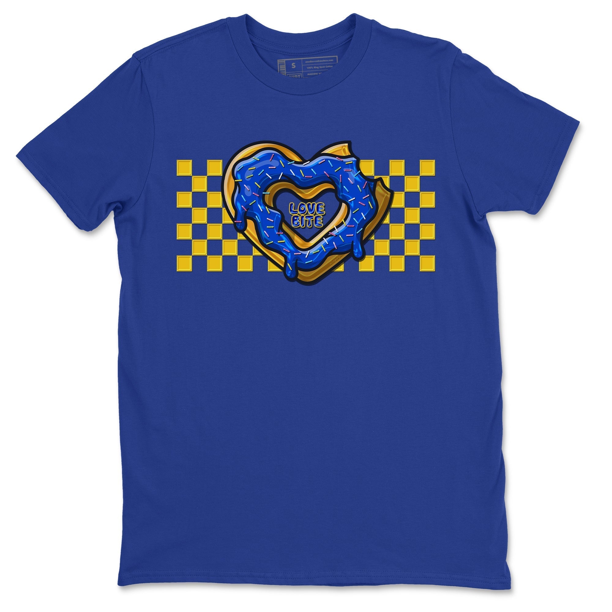 Love Bite Unisex Tops - Air Jordan 1 Game Royal Varsity Maize